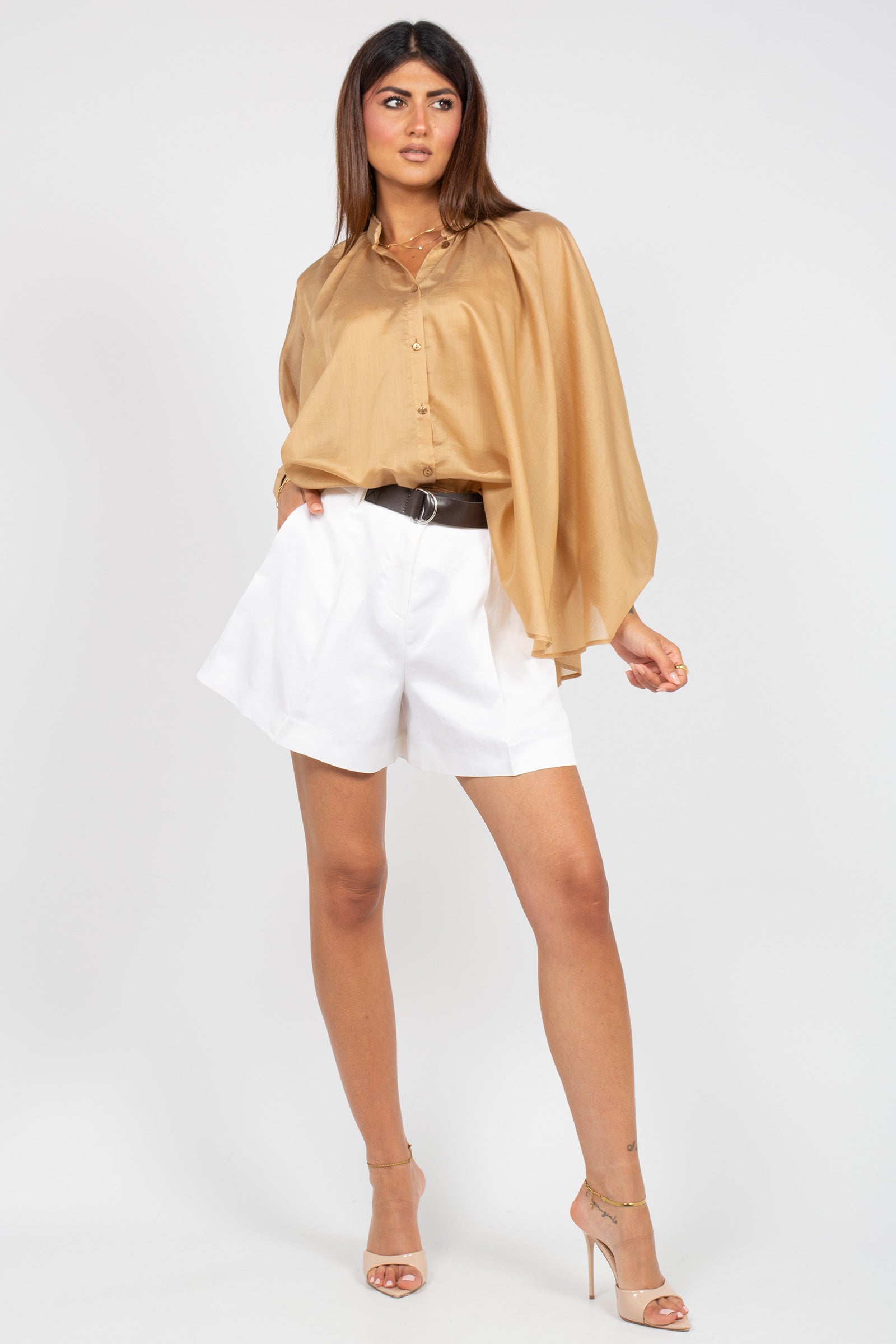 short con cintura in pelle 'janessa' S6SM16 A01 SEMICOUTURE 