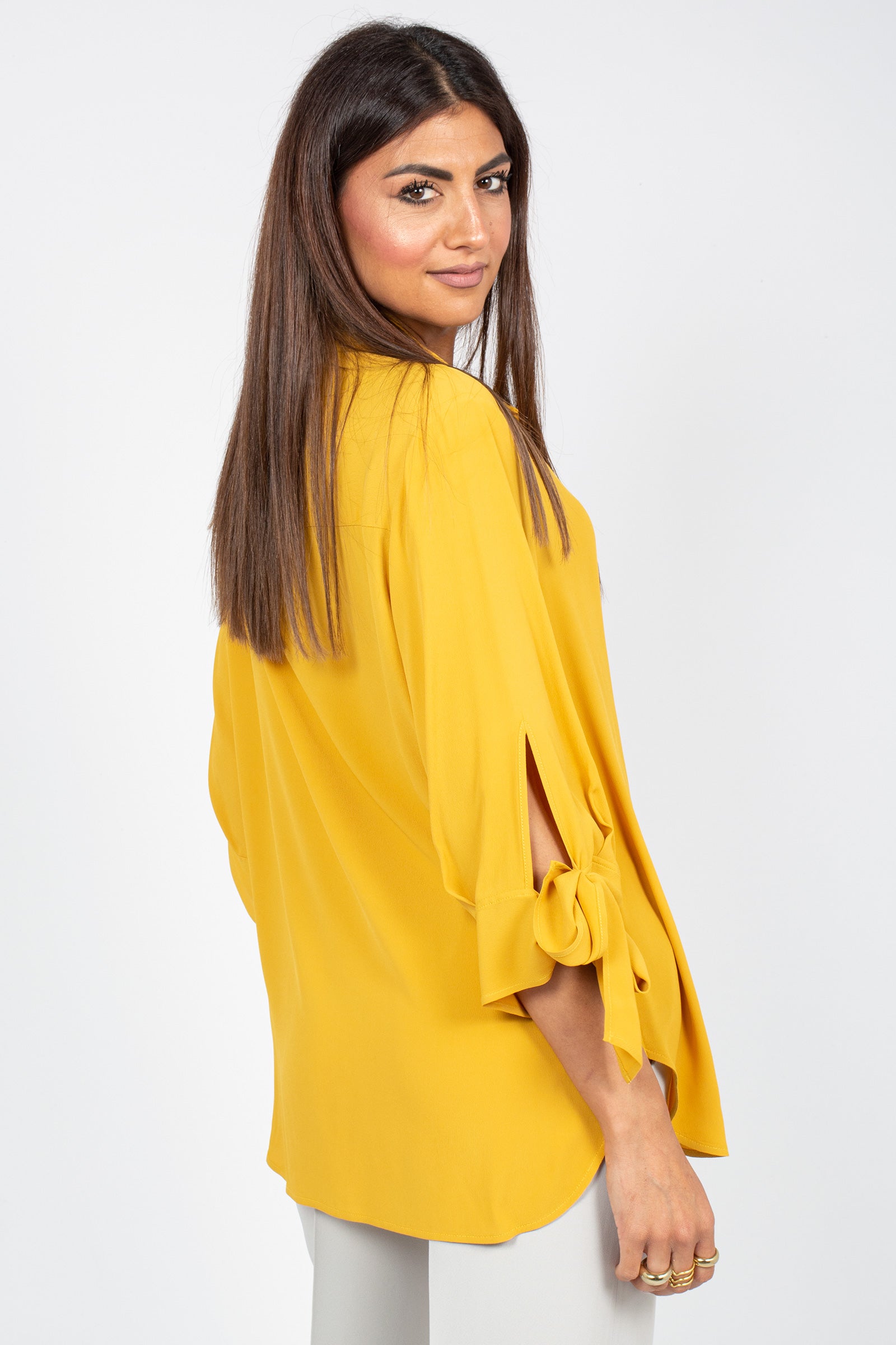 blusa in misto seta 'brittani' S6SU12 B20 SEMICOUTURE 