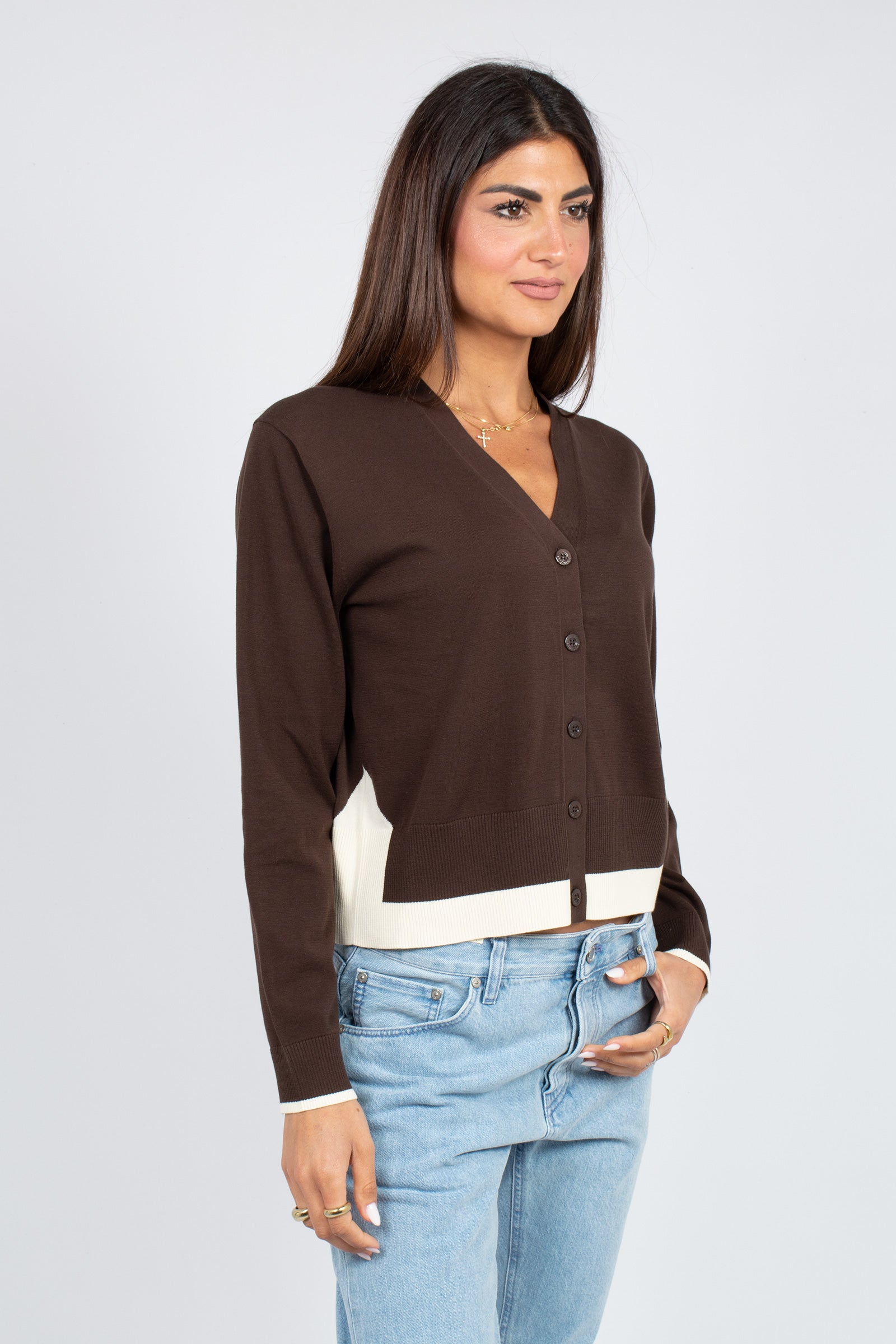 cardigan in filo 'amanda' Y6SA26 A10V1 SEMICOUTURE 