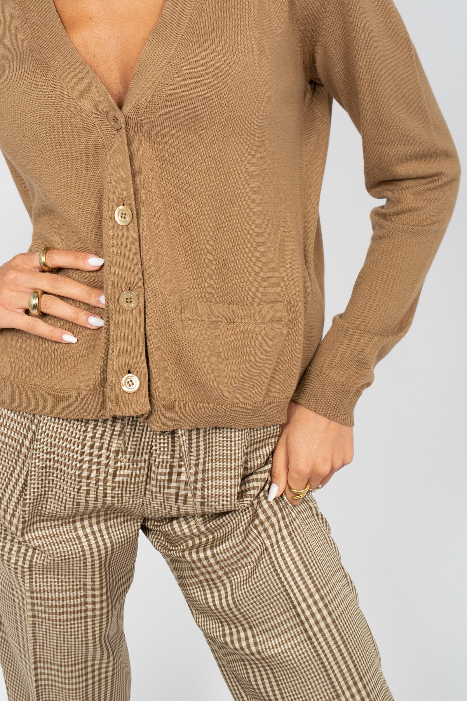 cardigan con retro plisse 'madalena' Y6SB66 V59RG SEMICOUTURE 