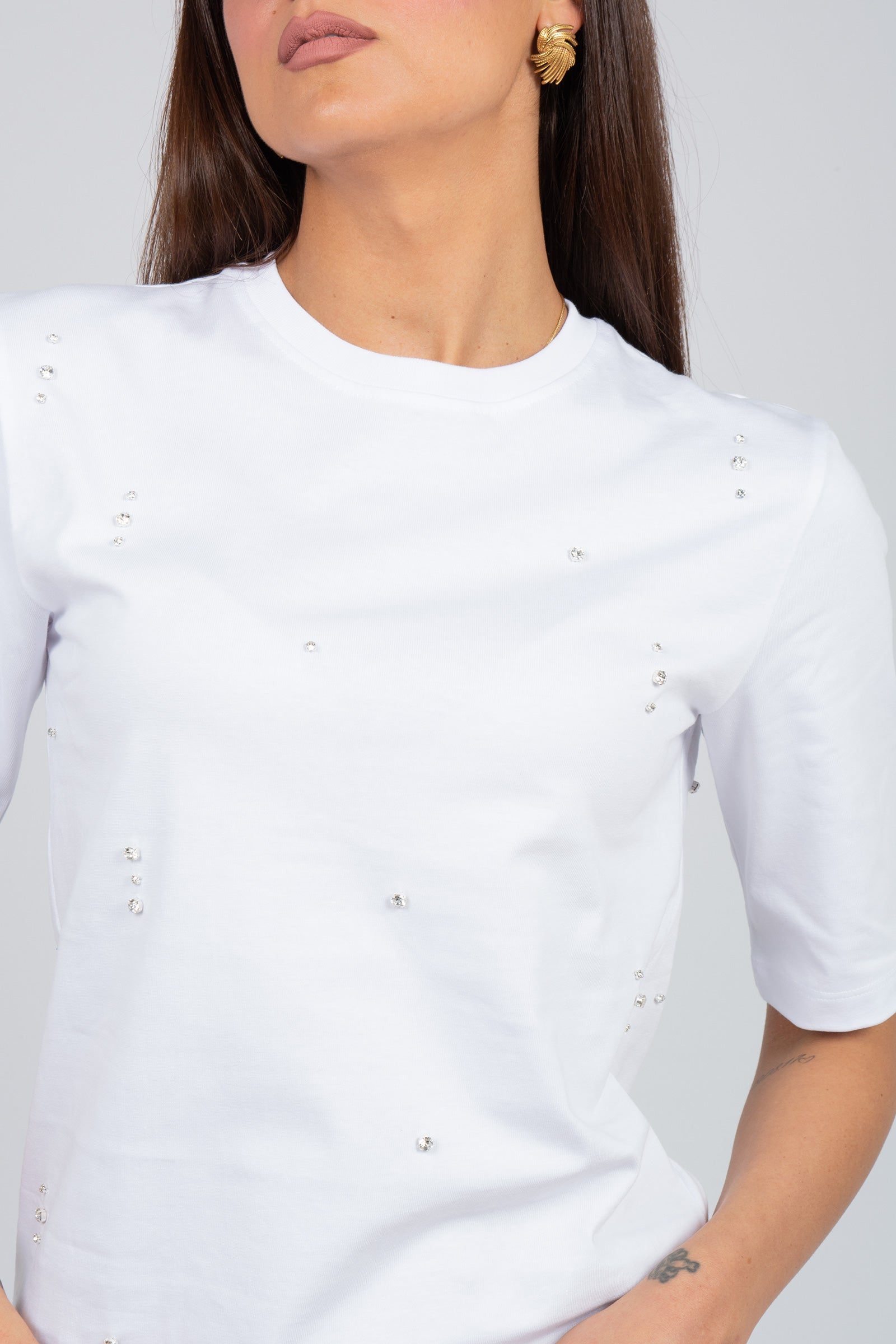 t-shirt con ricami 'cristina' Y6SJ05 A09 SEMICOUTURE 