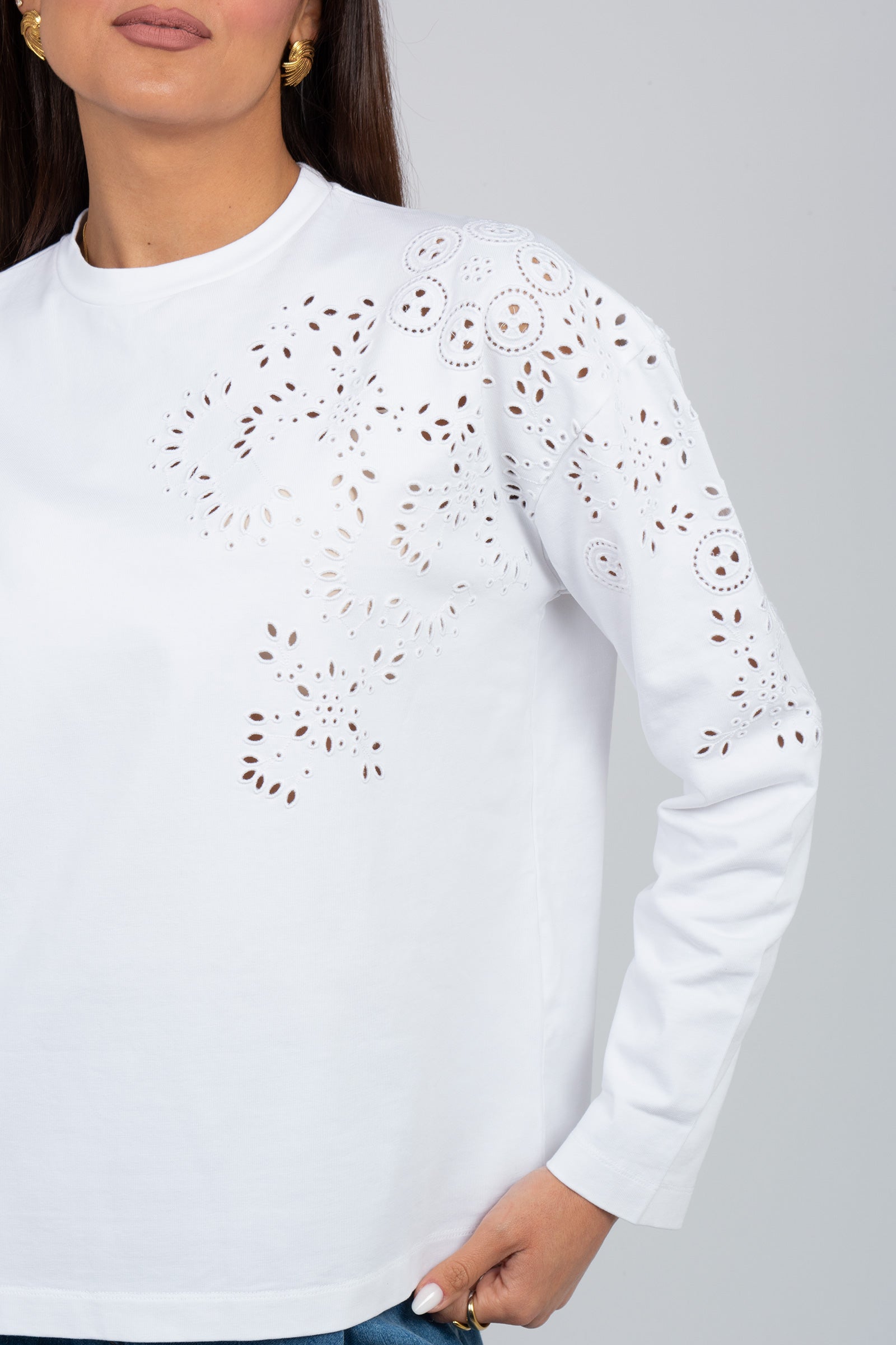 t-shirt in cotone 'fausta' Y6SJ12 A09 SEMICOUTURE 