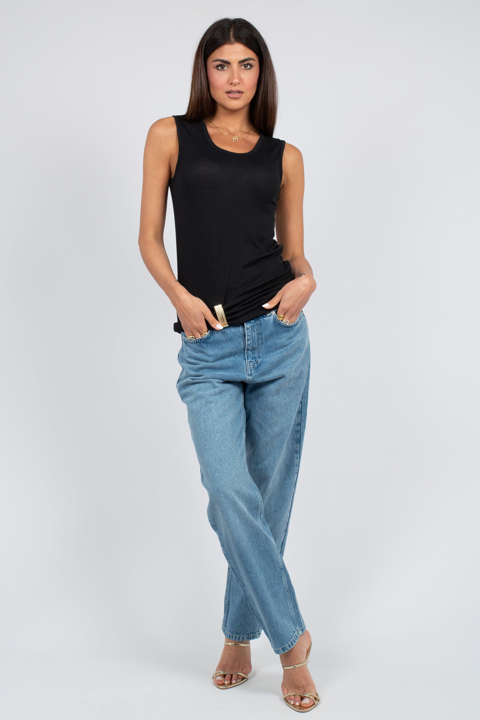 canotta con monile 'raquel' Y6SJ20 Y69 SEMICOUTURE 