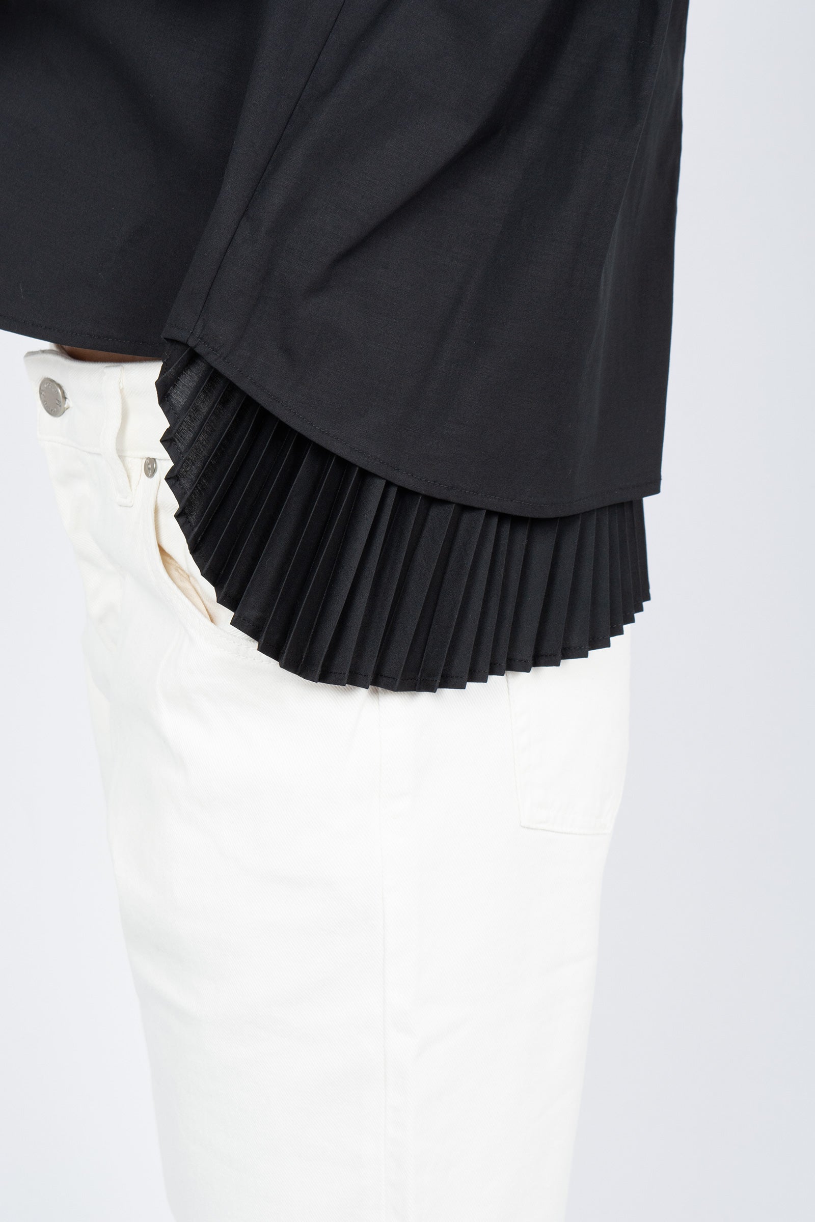 camicia in cotone e plisse 'dominga' Y6SK07 Y69 SEMICOUTURE 