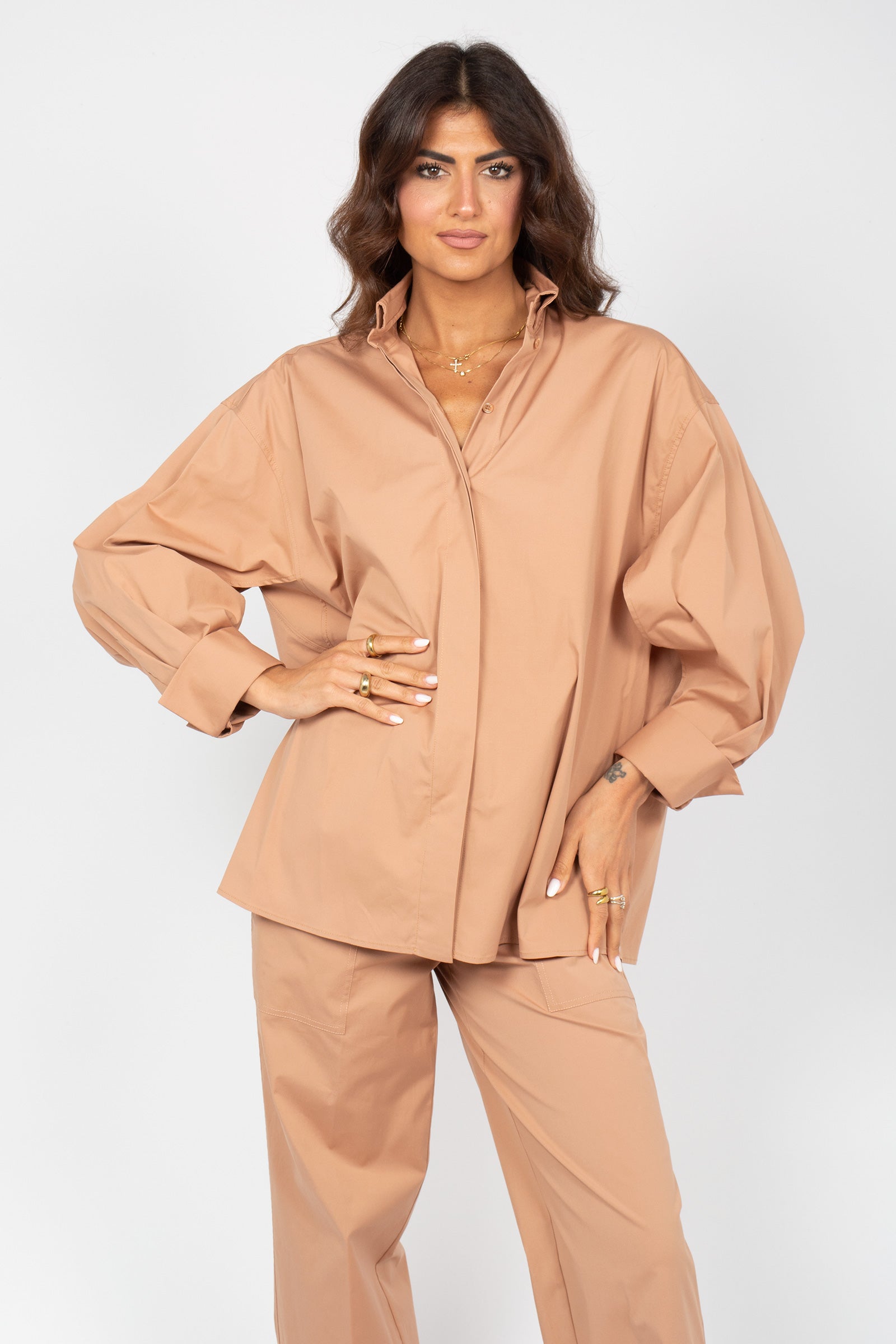 camicia oversize in cotone 'almeda' Y6SK16 E34 SEMICOUTURE 