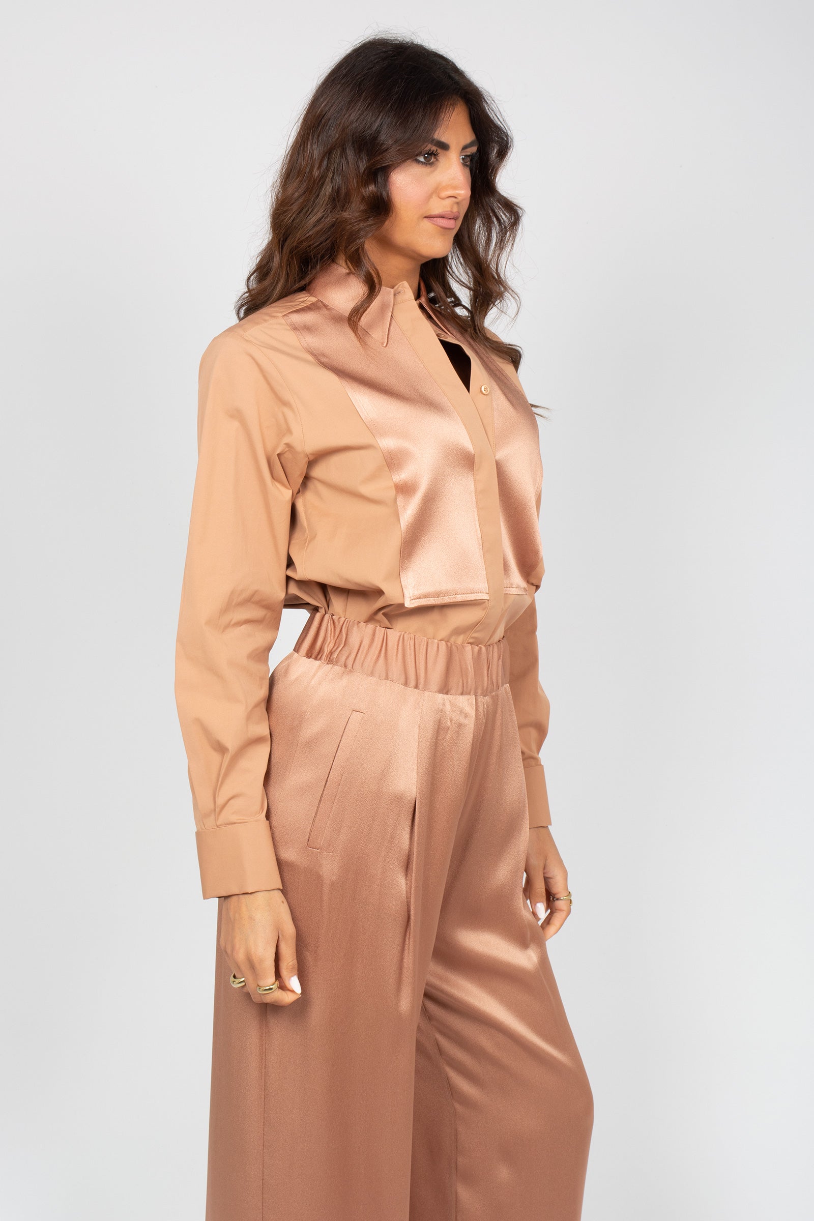 camicia in cotone e seta 'antonia' Y6SK18 E34 SEMICOUTURE 