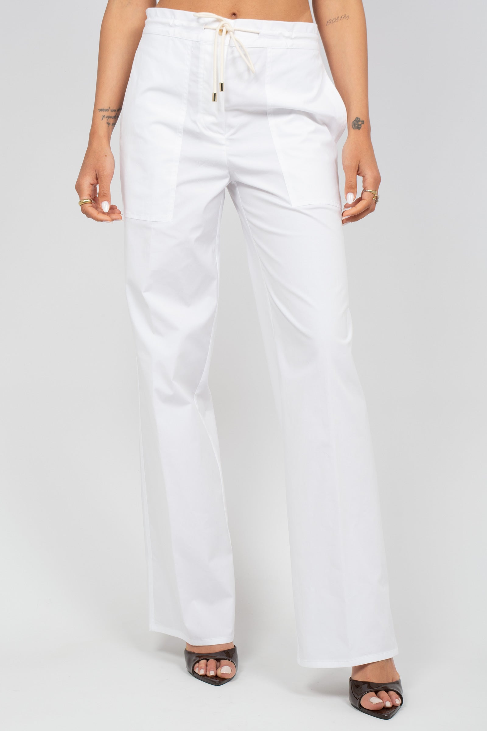 pantalone in cotone 'rita' Y6SK42 A09 SEMICOUTURE 