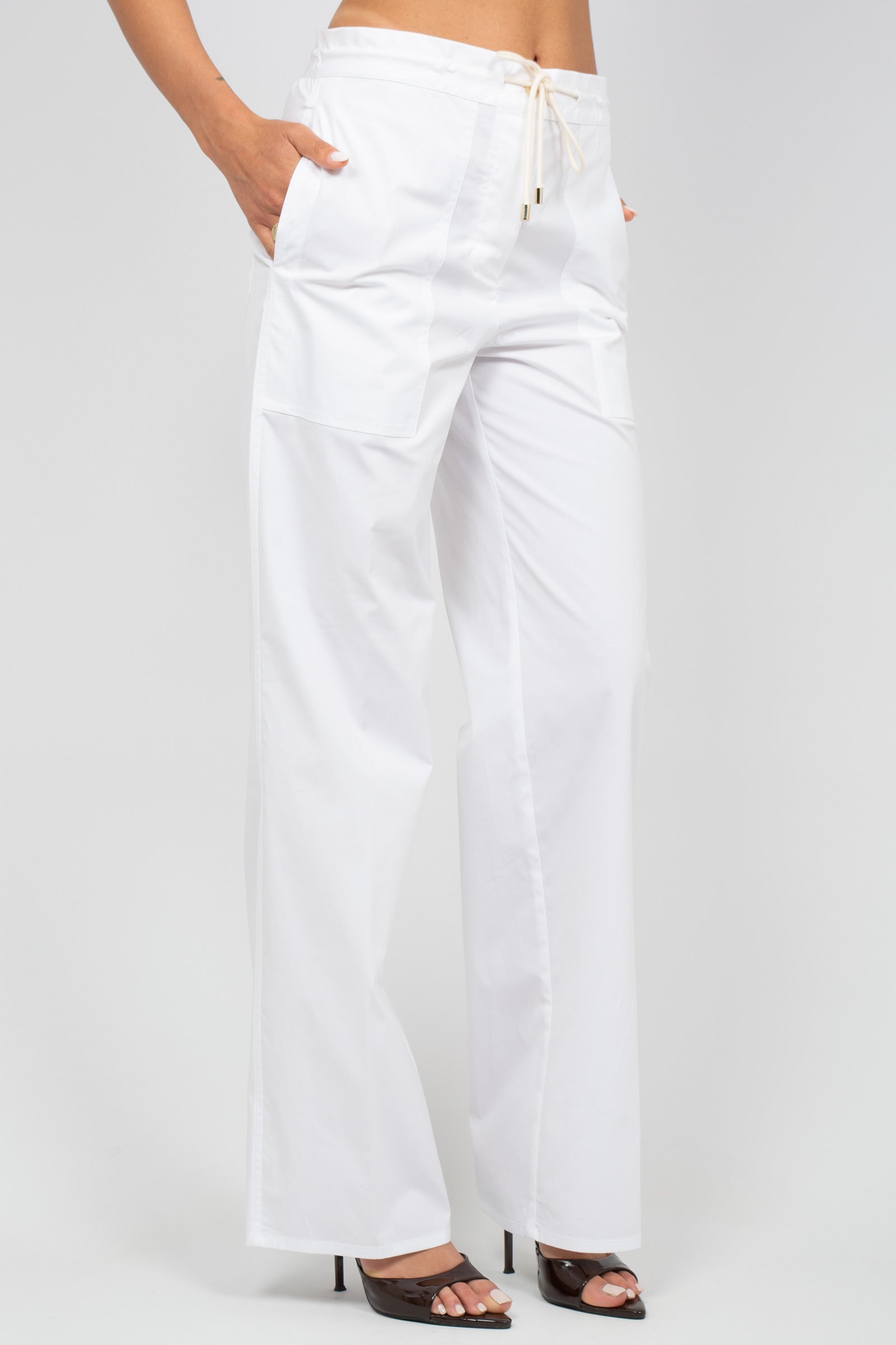 pantalone in cotone 'rita' Y6SK42 A09 SEMICOUTURE 