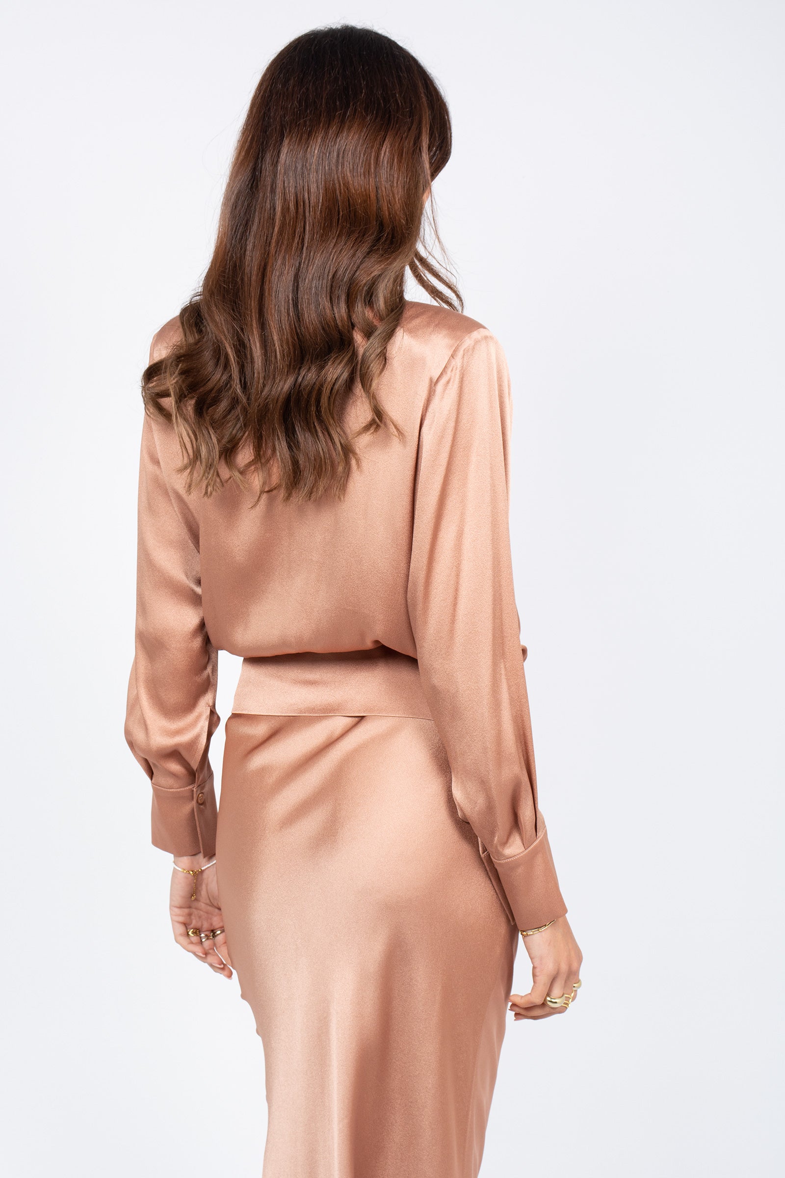 blusa in raso 'carolina' Y6SM11 E34 SEMICOUTURE 
