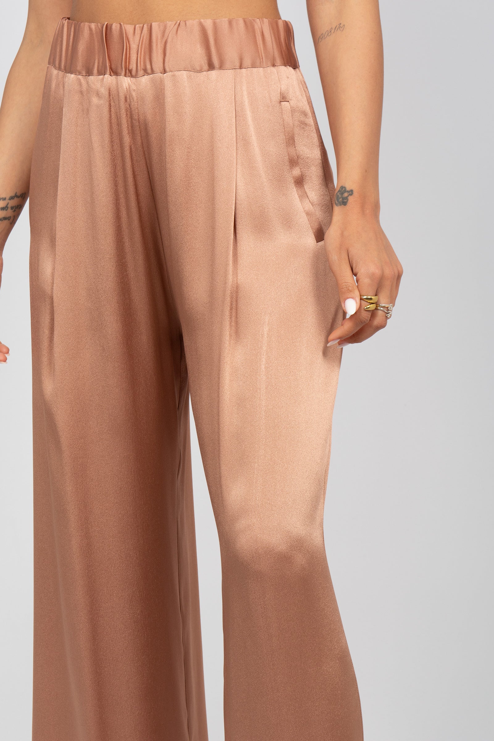 pantalone in raso 'jhonny' Y6SM35 E34 SEMICOUTURE 