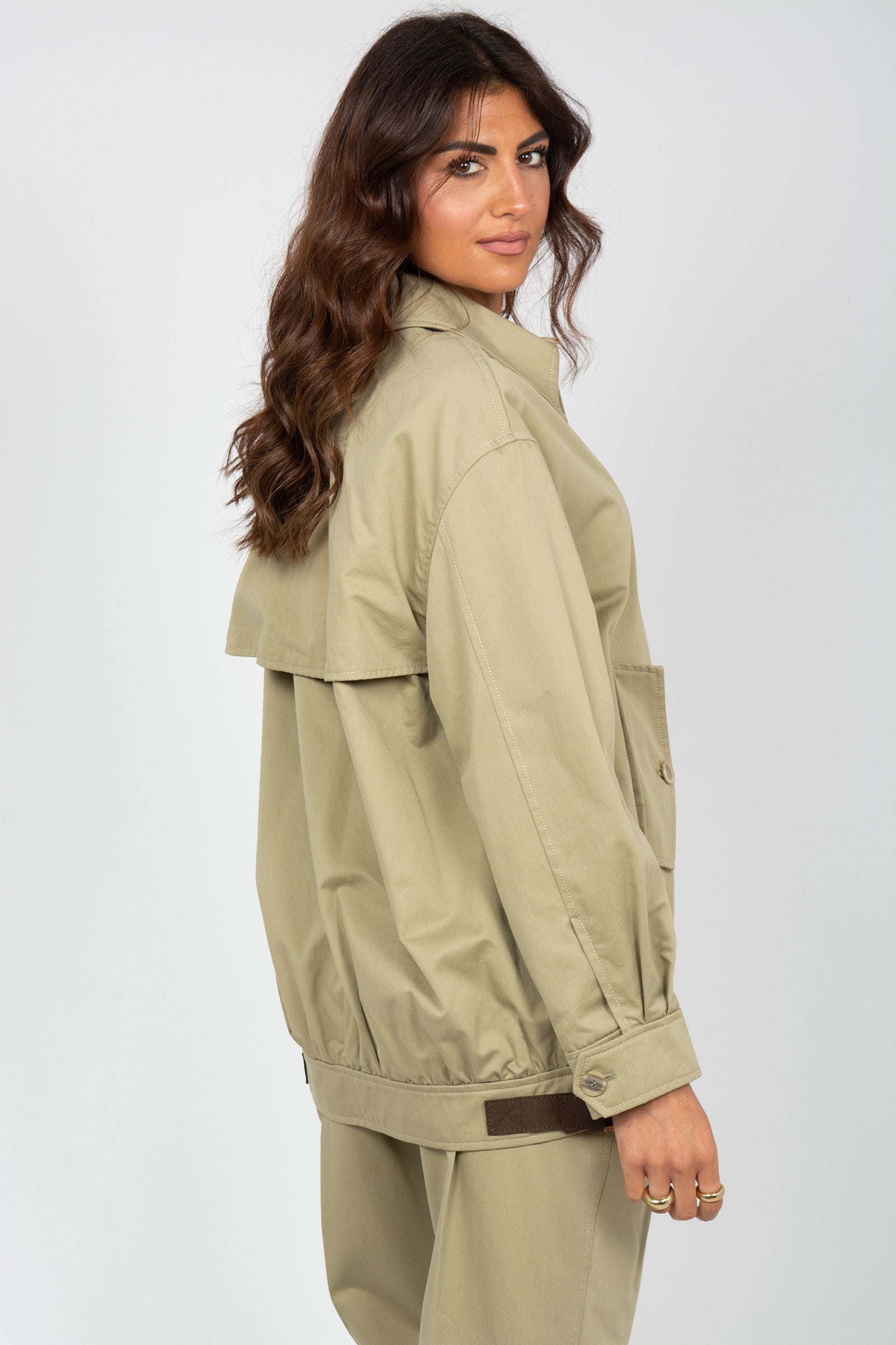 giacca oversize in cotone 'nives' Y6SO05 T17 SEMICOUTURE 