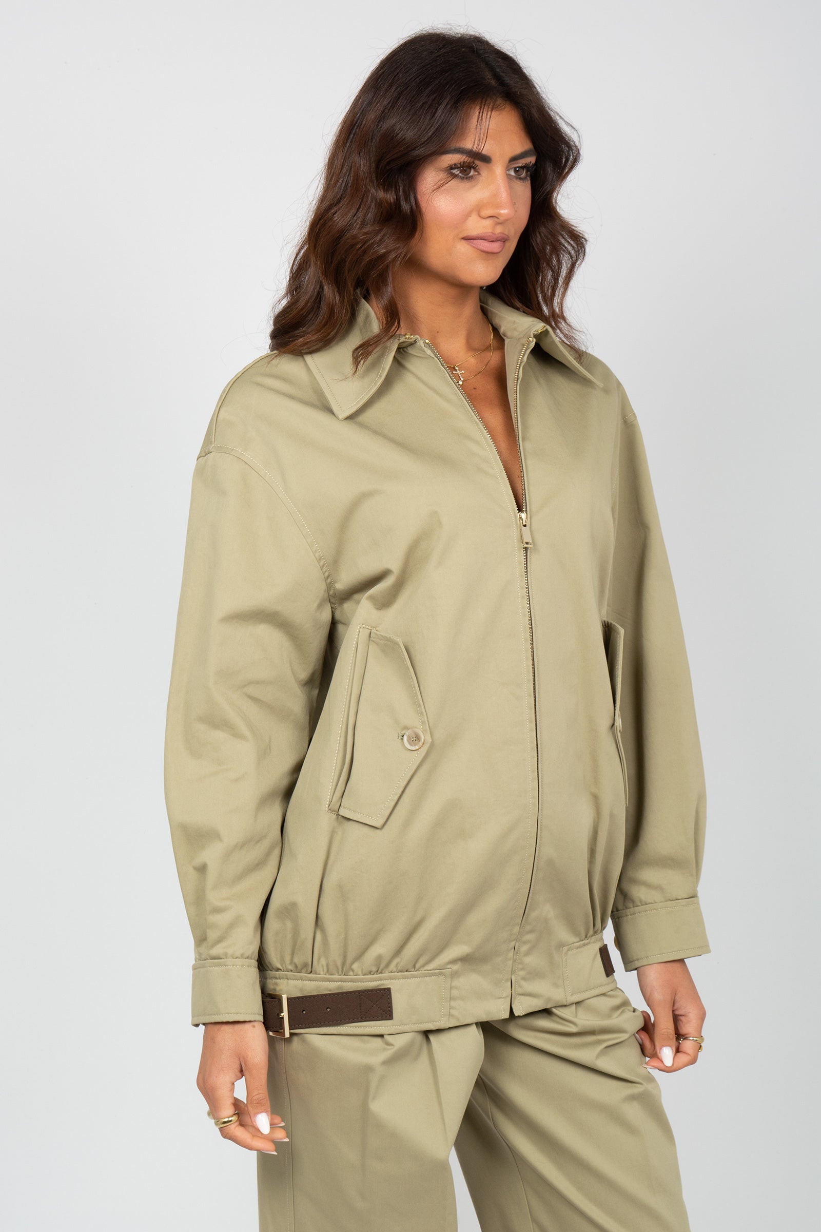 giacca oversize in cotone 'nives' Y6SO05 T17 SEMICOUTURE 