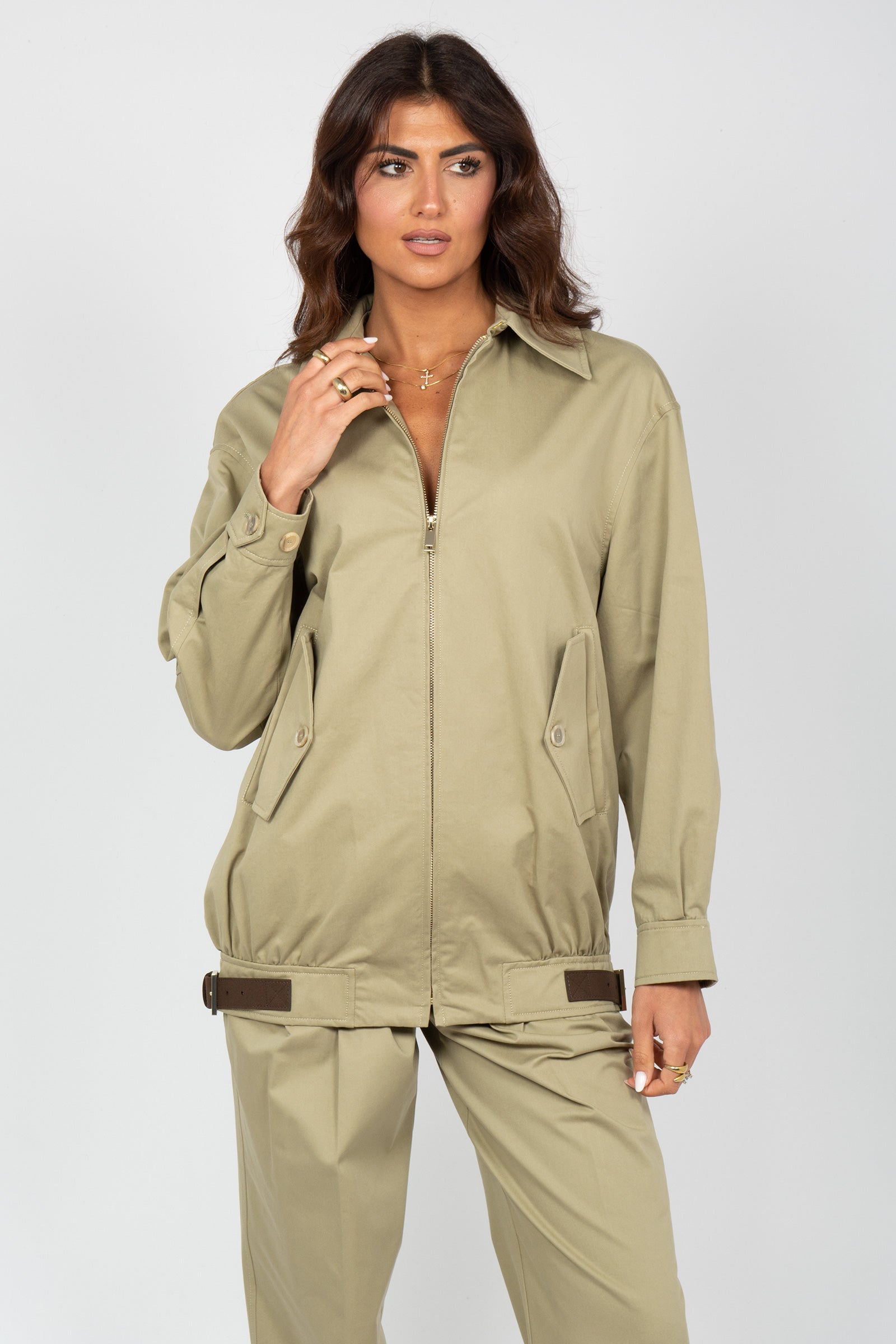 giacca oversize in cotone 'nives' Y6SO05 T17 SEMICOUTURE 