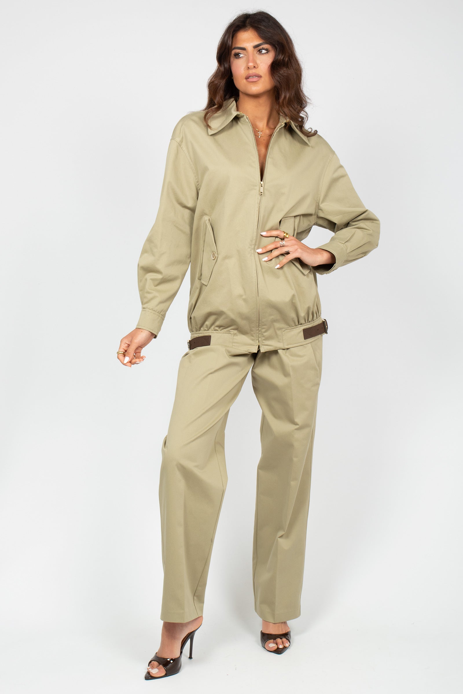 pantalone ampio in cotone 'sofia' Y6SO22 T17 SEMICOUTURE 