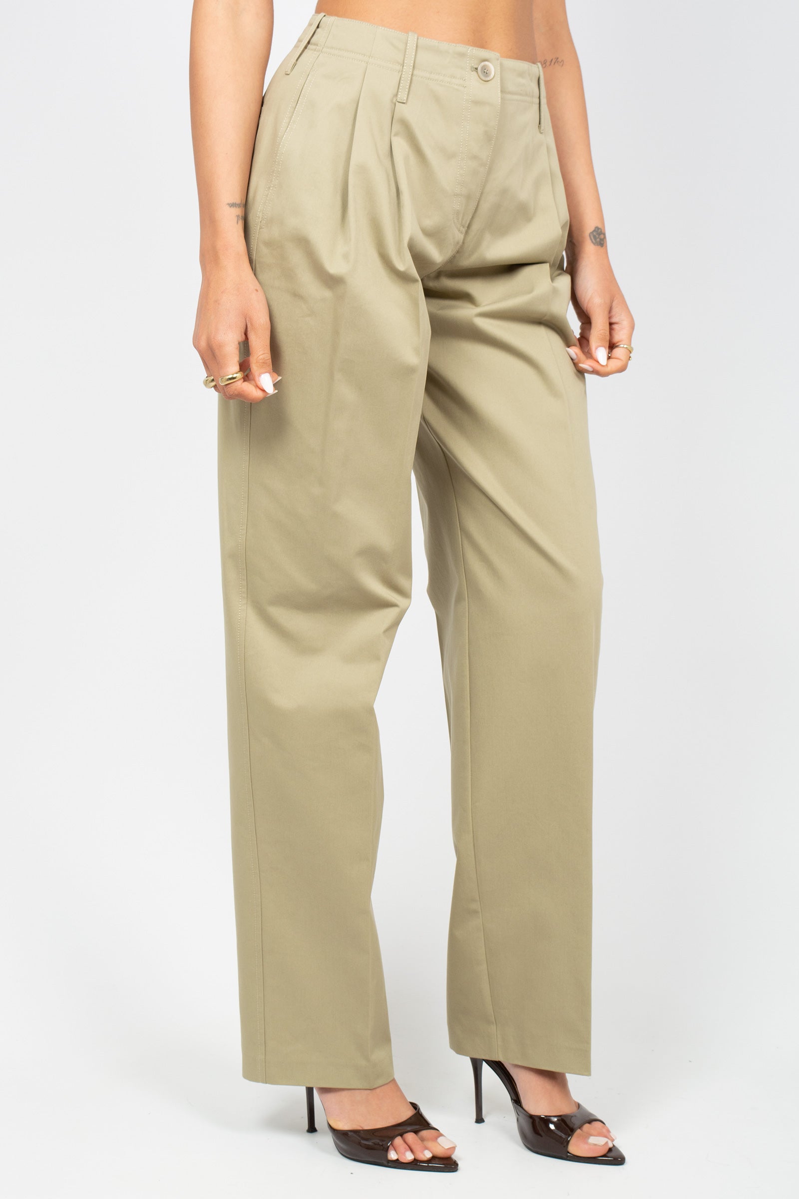 pantalone ampio in cotone 'sofia' Y6SO22 T17 SEMICOUTURE 