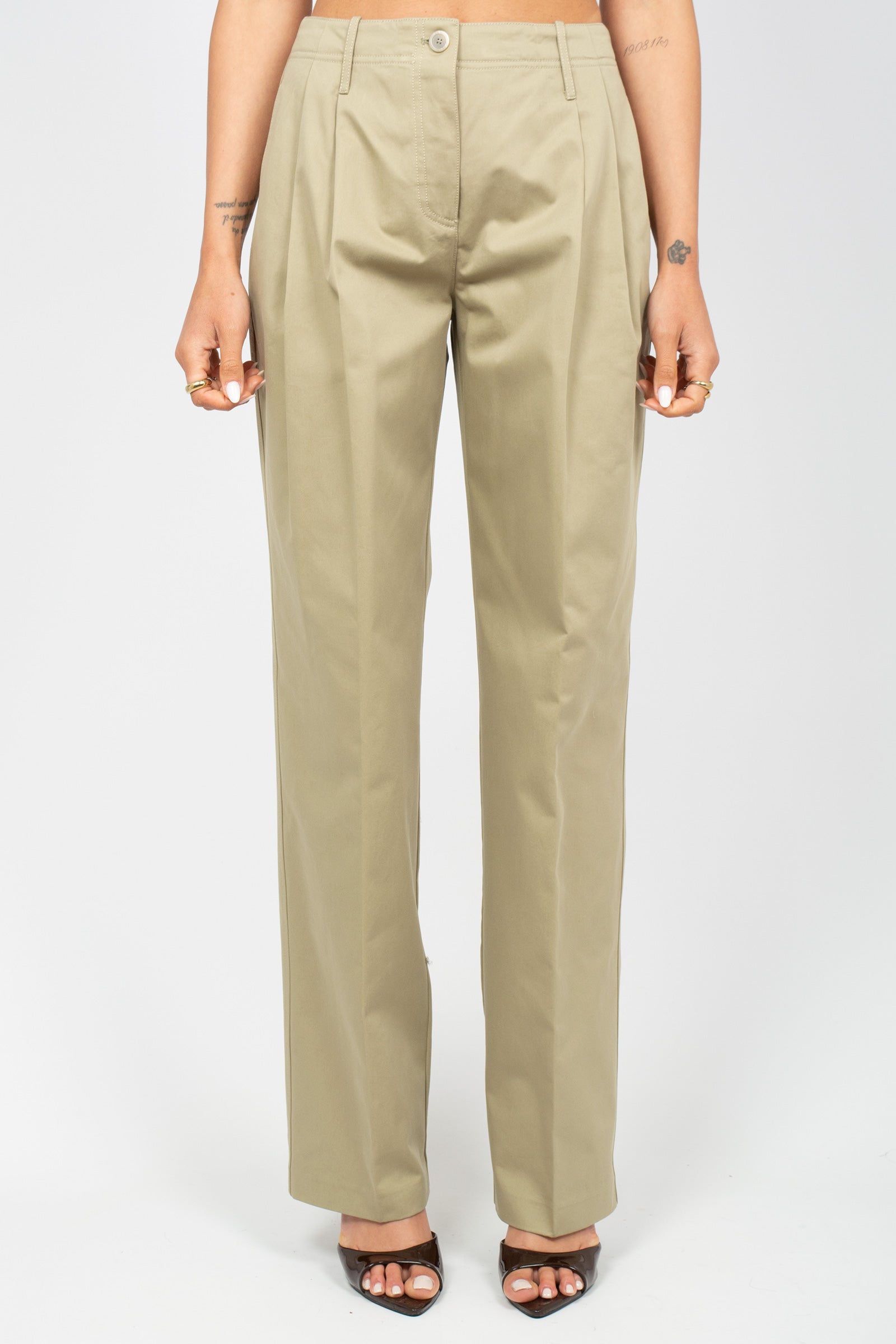 pantalone ampio in cotone 'sofia' Y6SO22 T17 SEMICOUTURE 