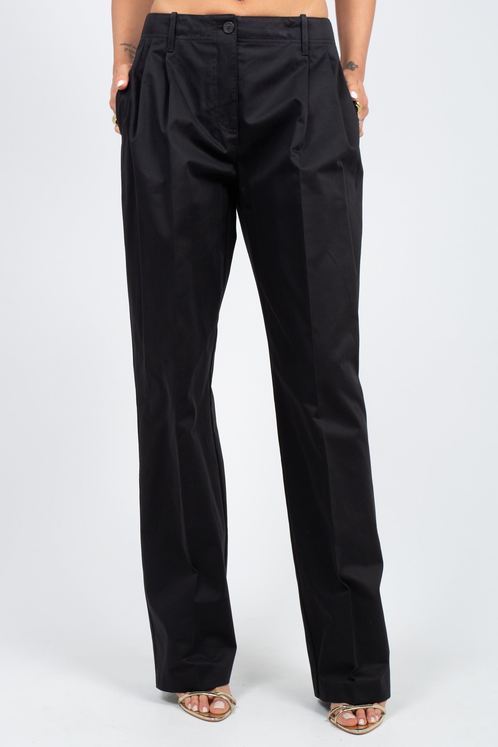 pantalone ampio in cotone 'sofia' Y6SO22 Y69 SEMICOUTURE 