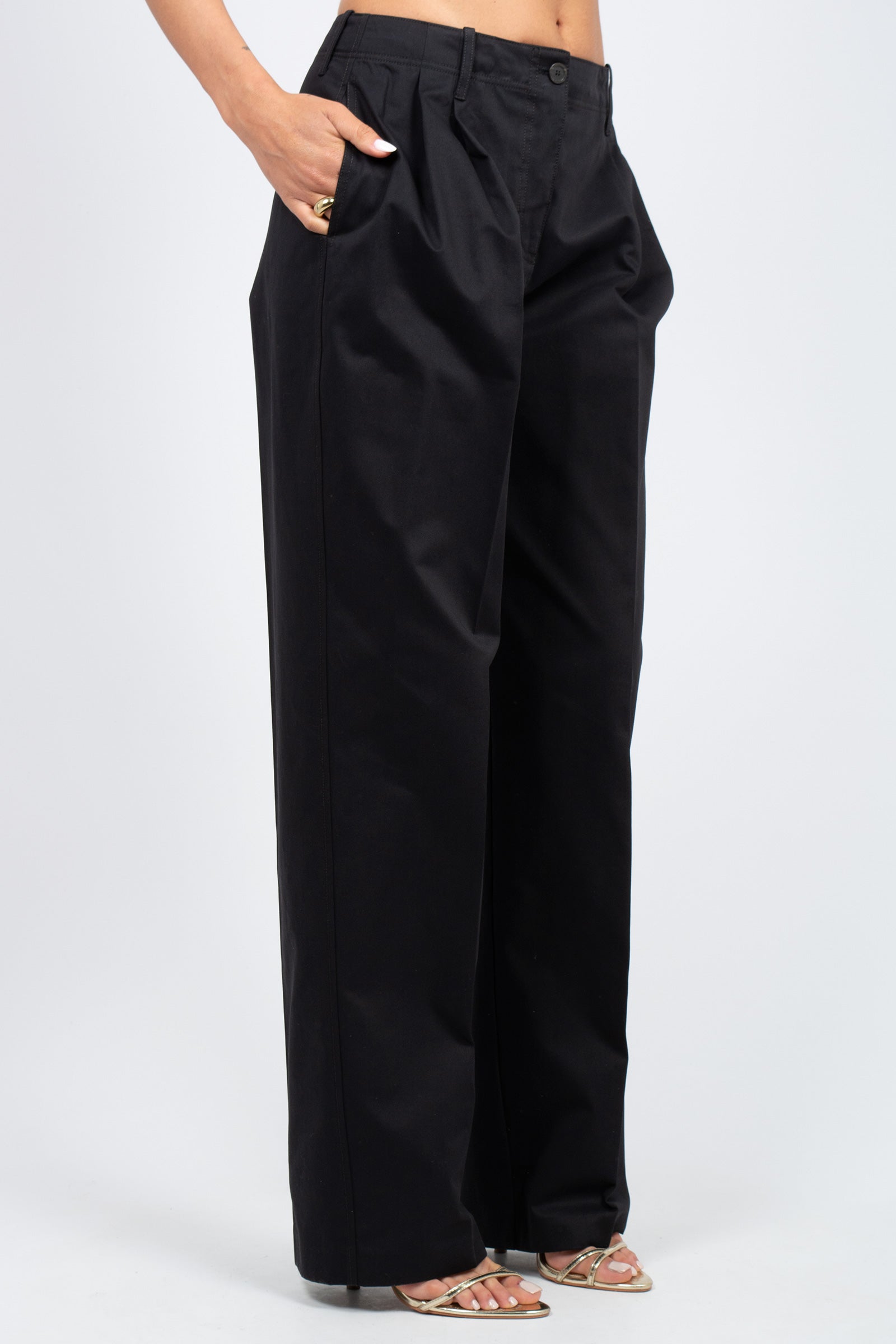 pantalone ampio in cotone 'sofia' Y6SO22 Y69 SEMICOUTURE 