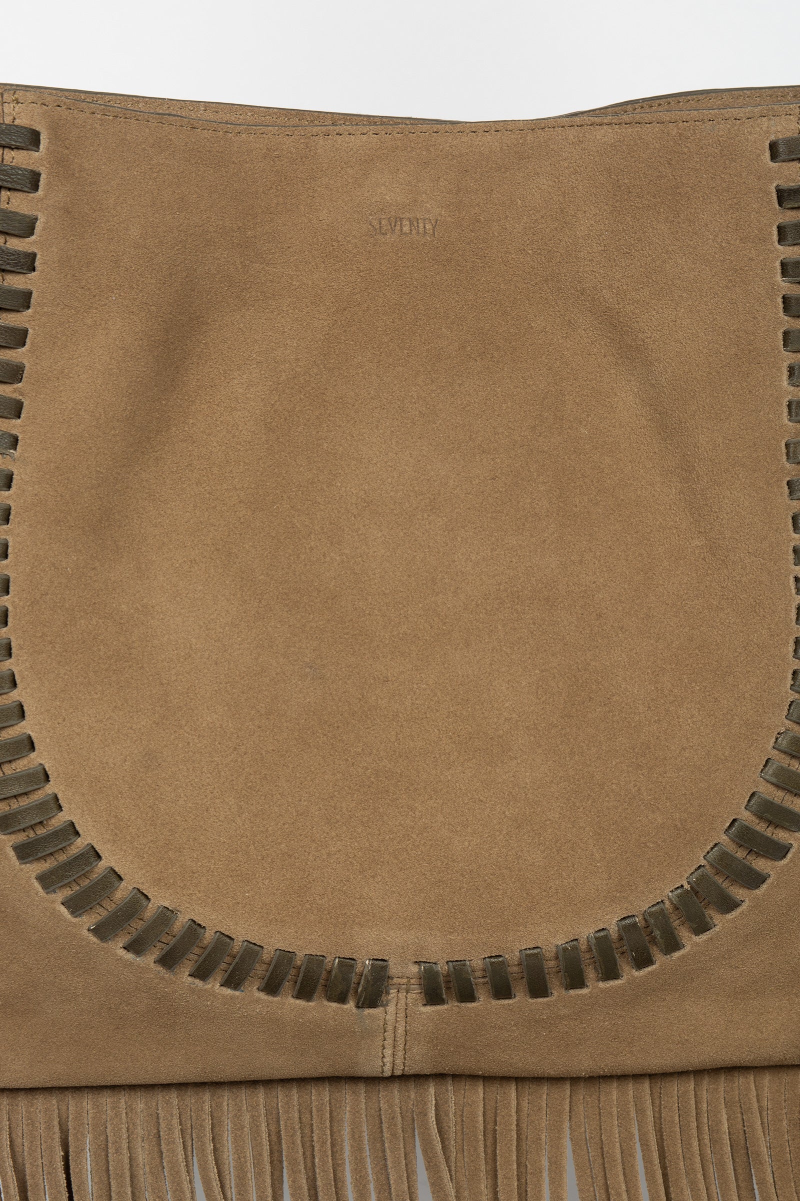 borsa a spalla con frange in suede BO0424100410 873 SEVENTY 