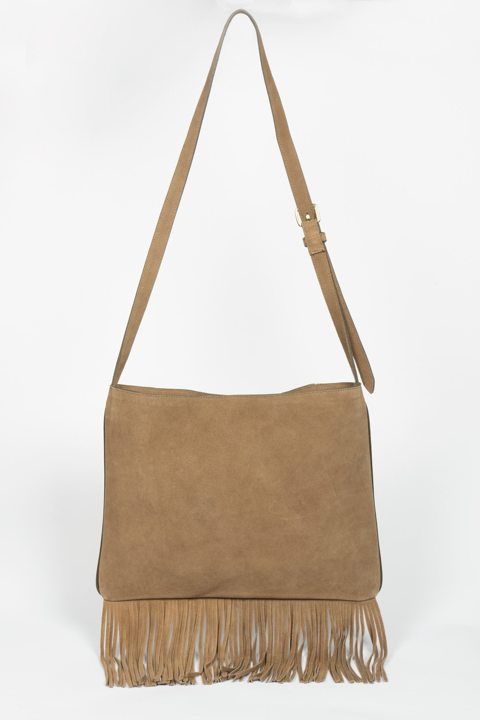 borsa a spalla con frange in suede BO0424100410 873 SEVENTY 