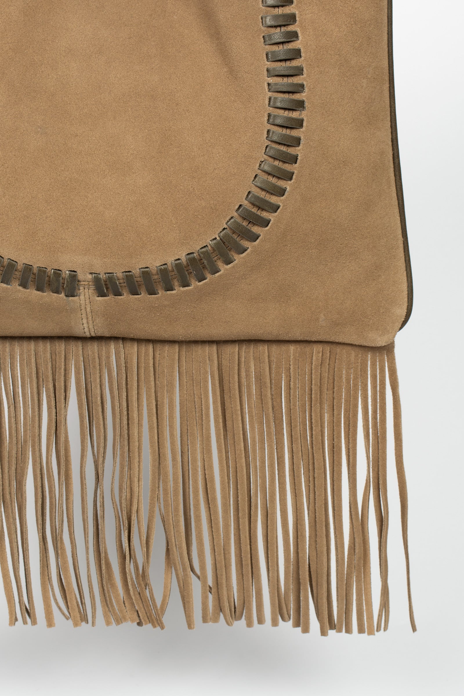 borsa a spalla con frange in suede BO0424100410 873 SEVENTY 