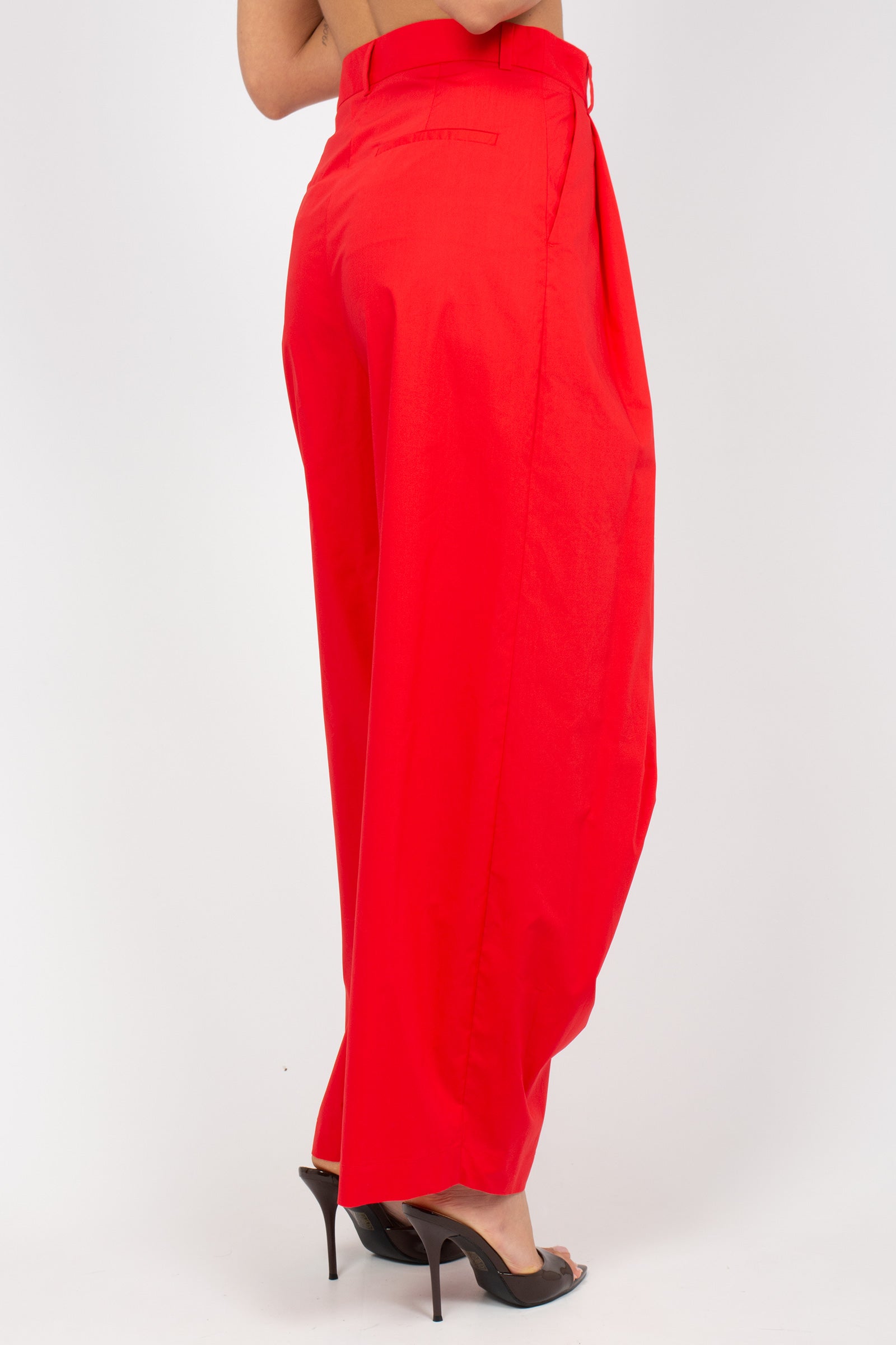 pantalone con pannello in cotone M1AB0013 RED SOLOTRE 
