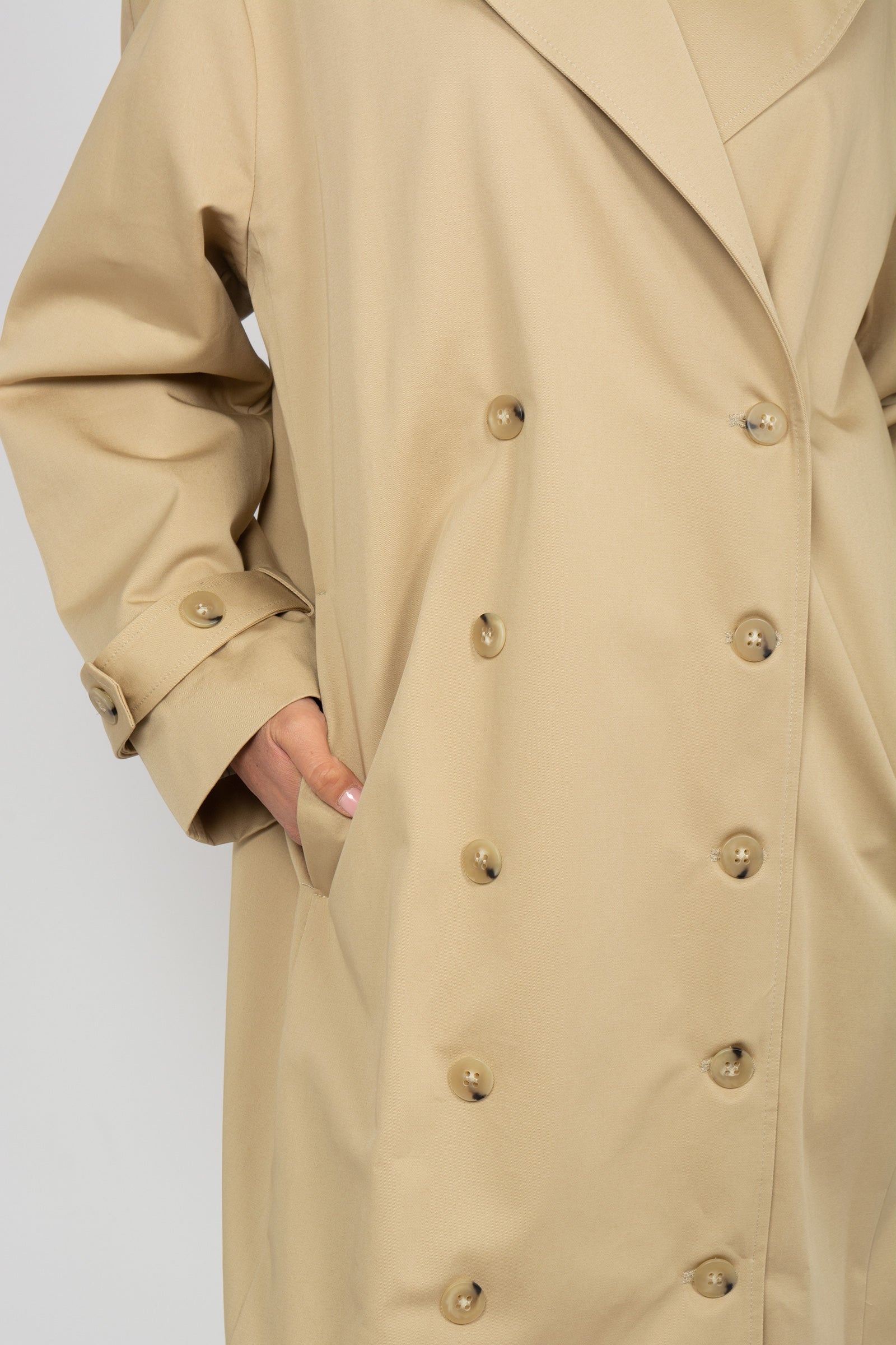 trench oversize in cotone M1AB0022 BEIGE SOLOTRE 