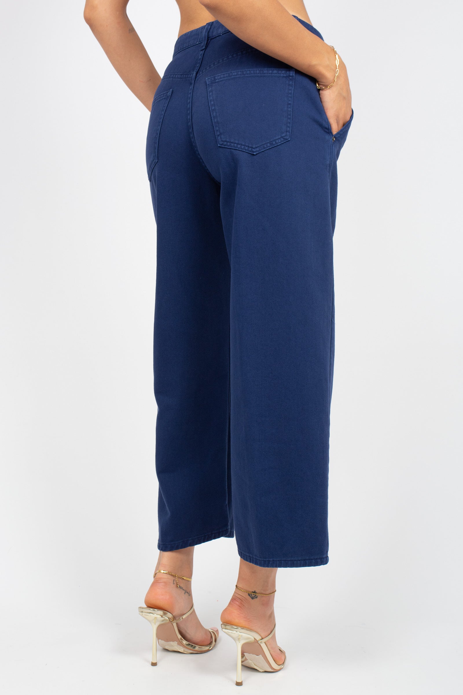 denim in bull di cotone M1AB0064 BLUE SOLOTRE 