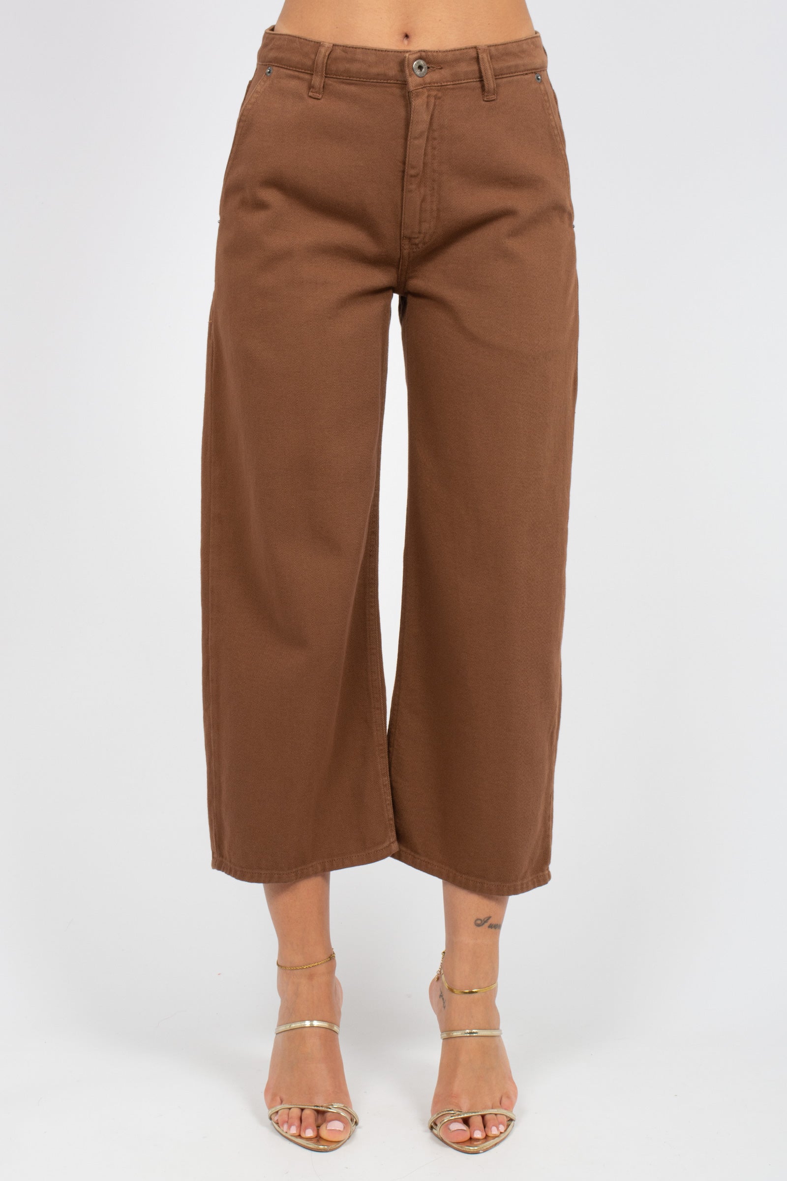 denim in bull di cotone M1AB0064 CACAO SOLOTRE 