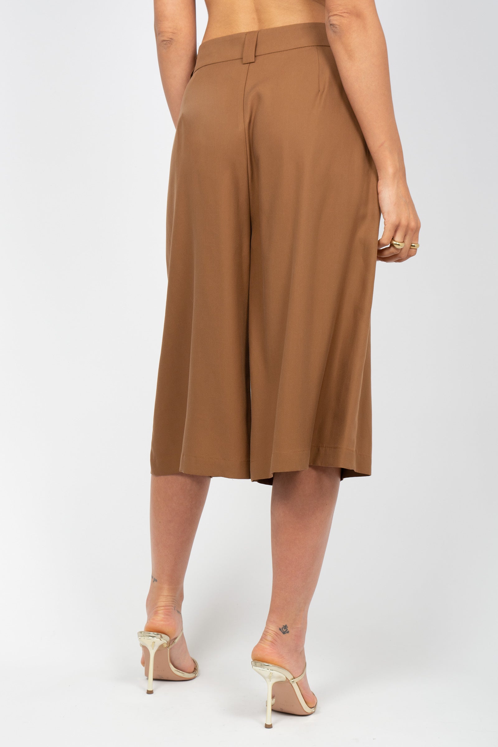 bermuda con pince in viscosa M1AB0082 BRUCIATO SOLOTRE 