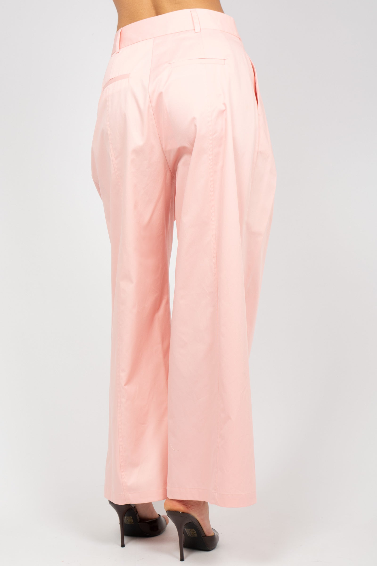 pantalone in popeline di cotone M1AB0085 PINK SOLOTRE 