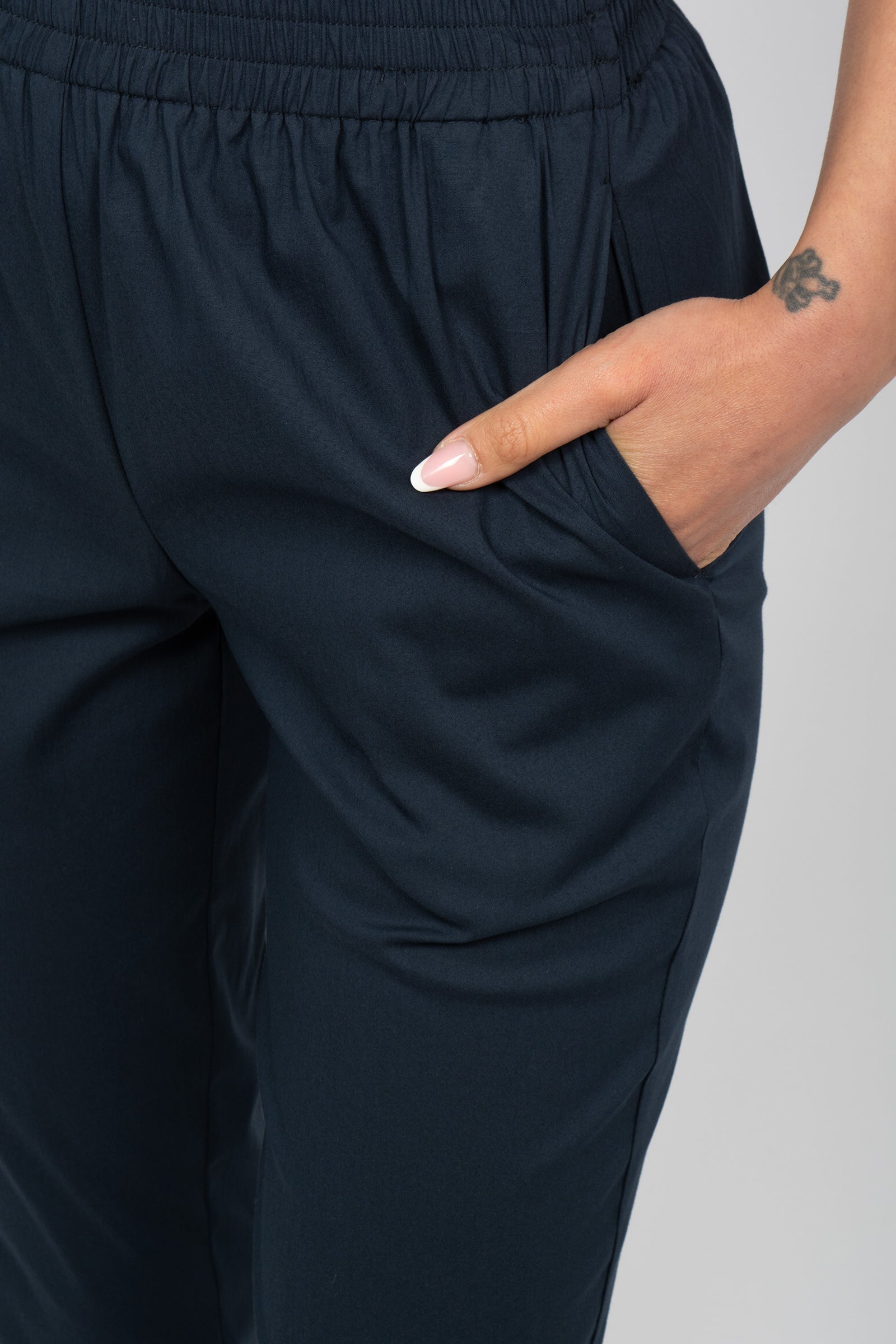 jogger in popeline di cotone M1AB0087 BLUE SOLOTRE 