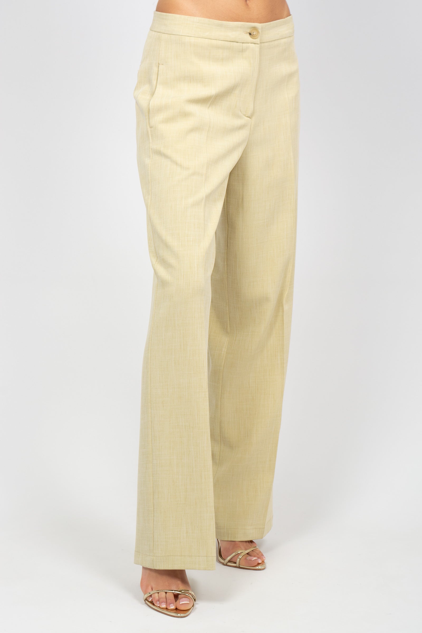 pantalone in misto viscosa M1AB0220 YELLOW SOLOTRE 