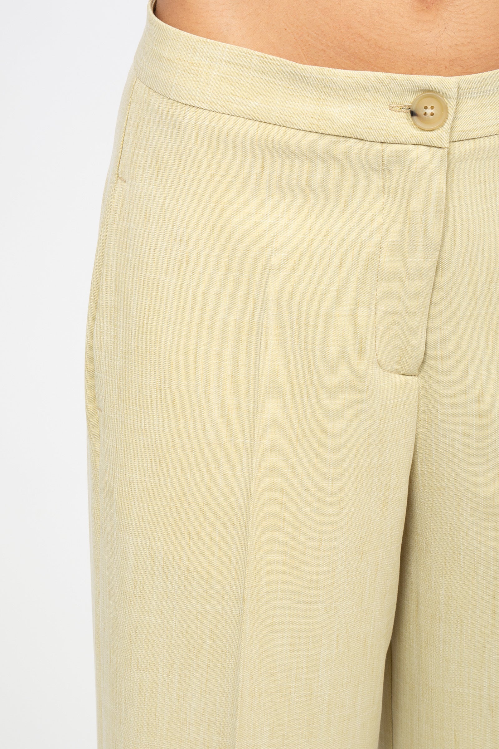 pantalone in misto viscosa M1AB0220 YELLOW SOLOTRE 