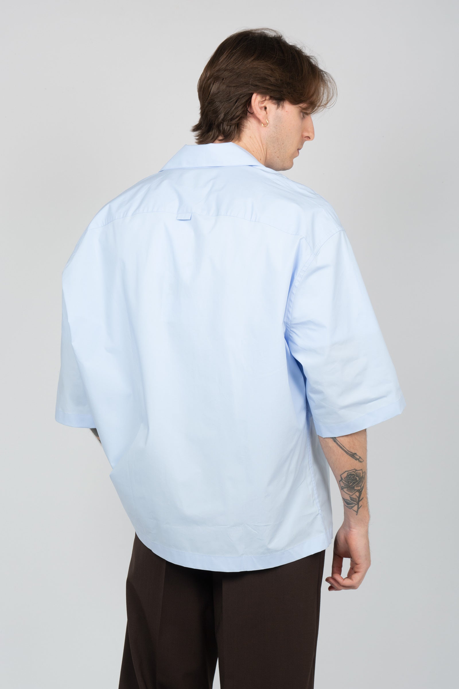 camicia collo bowling in popeline 850384 LIGHTBLUE STUDIO SEIDENSTICKER 