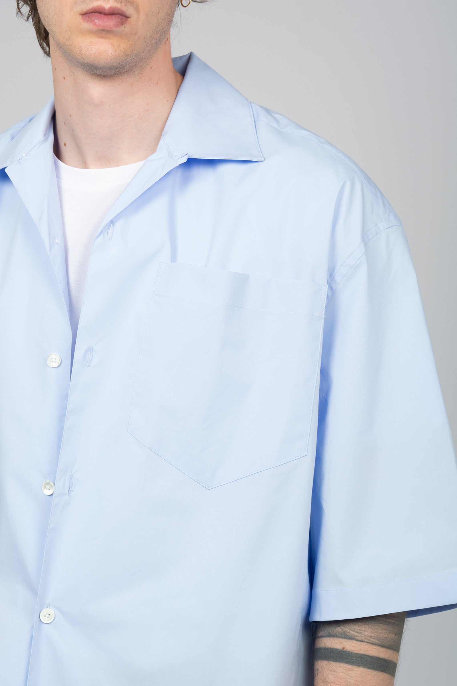 camicia collo bowling in popeline 850384 LIGHTBLUE STUDIO SEIDENSTICKER 