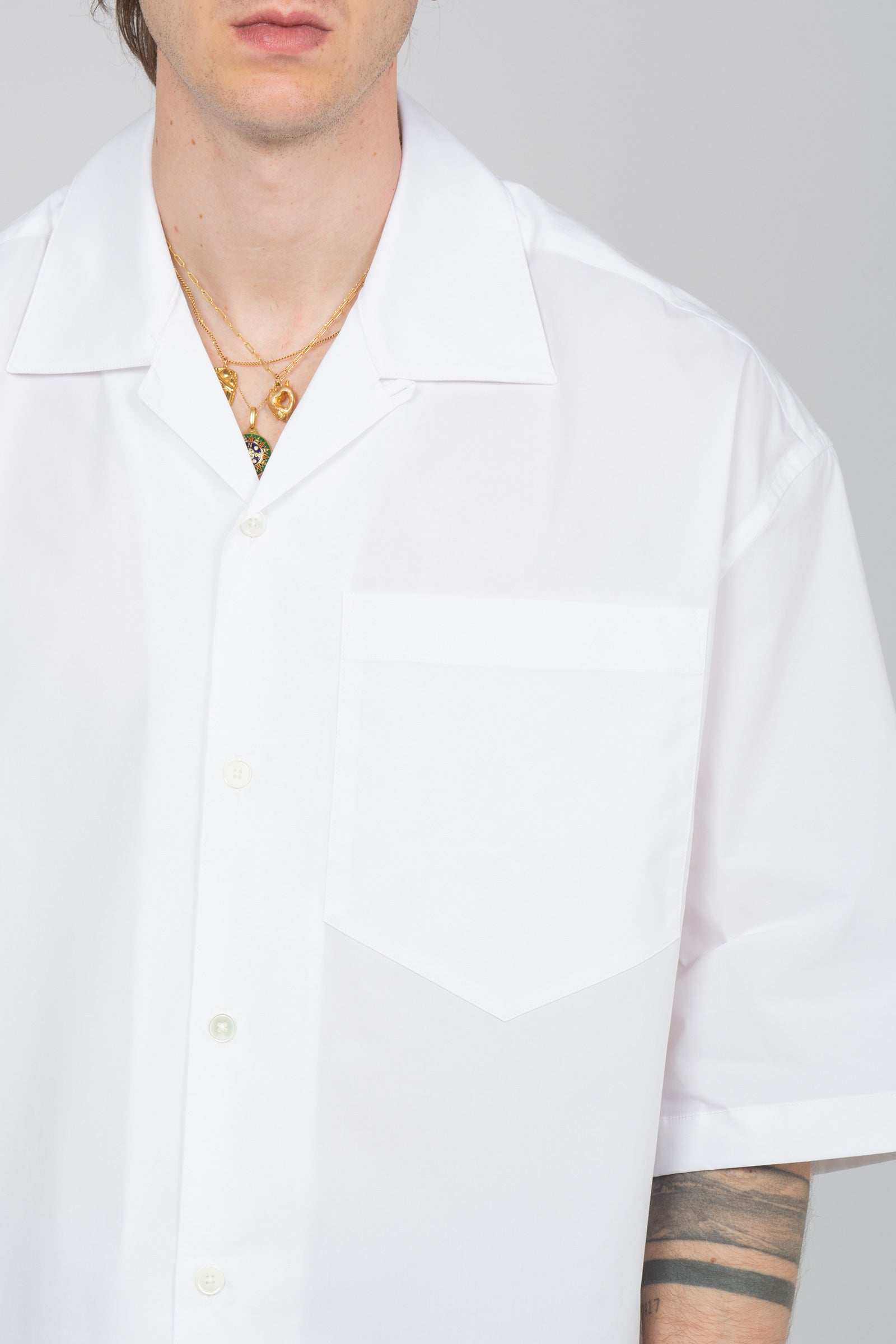camicia collo bowling in popeline 850384 WHITE STUDIO SEIDENSTICKER 