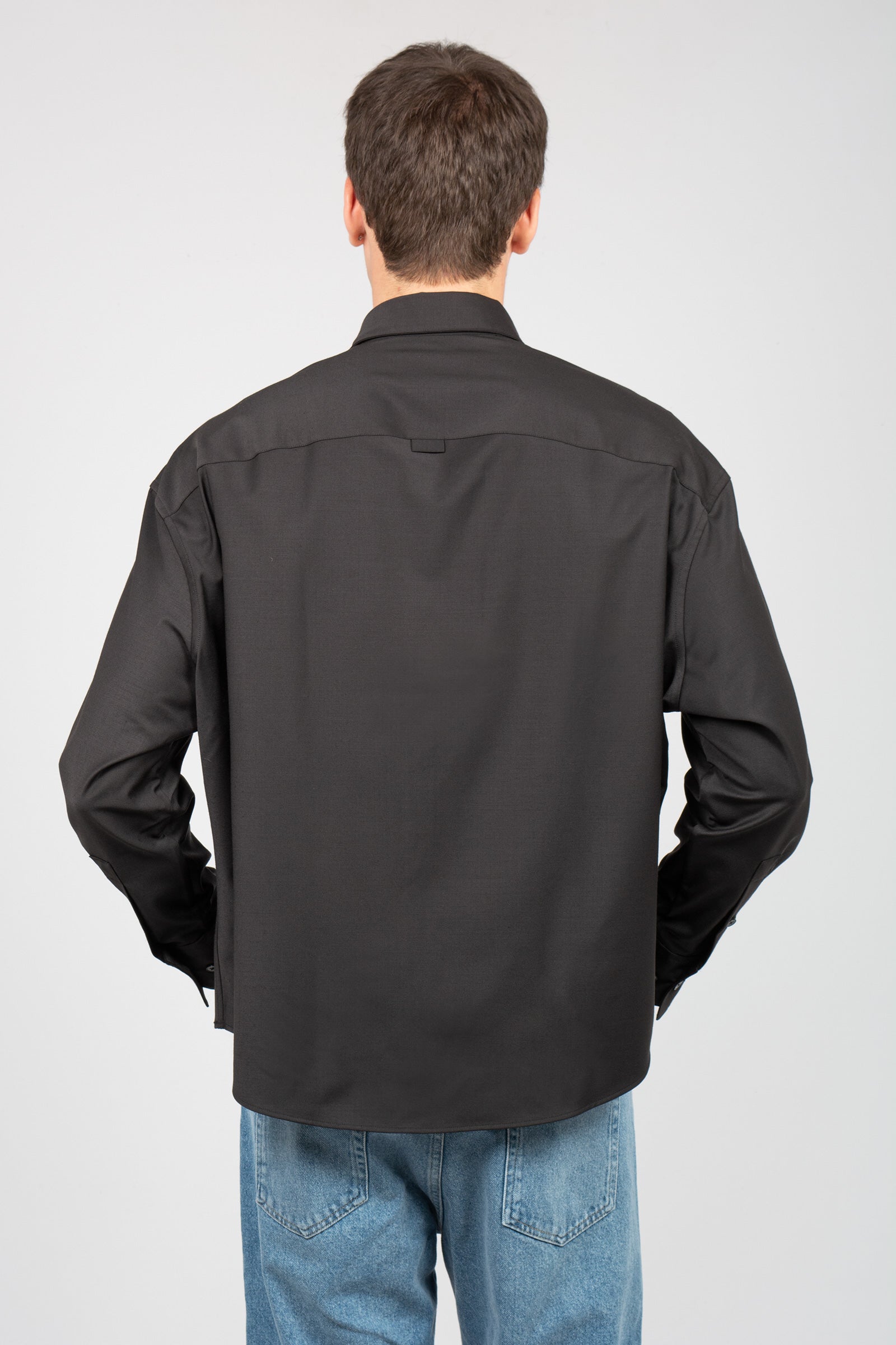 camicia oversize in misto lana 850400 BLACK STUDIO SEIDENSTICKER 