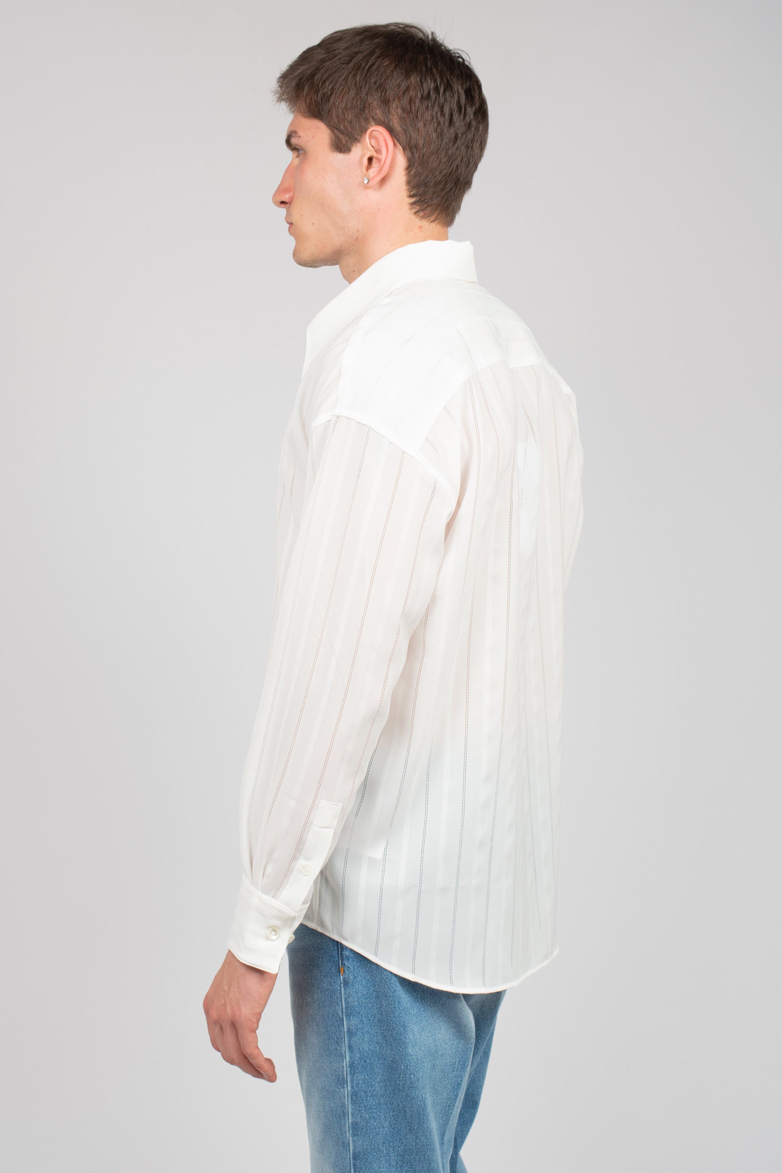 camicia oversize con tramatura 850514 ECRU STUDIO SEIDENSTICKER 