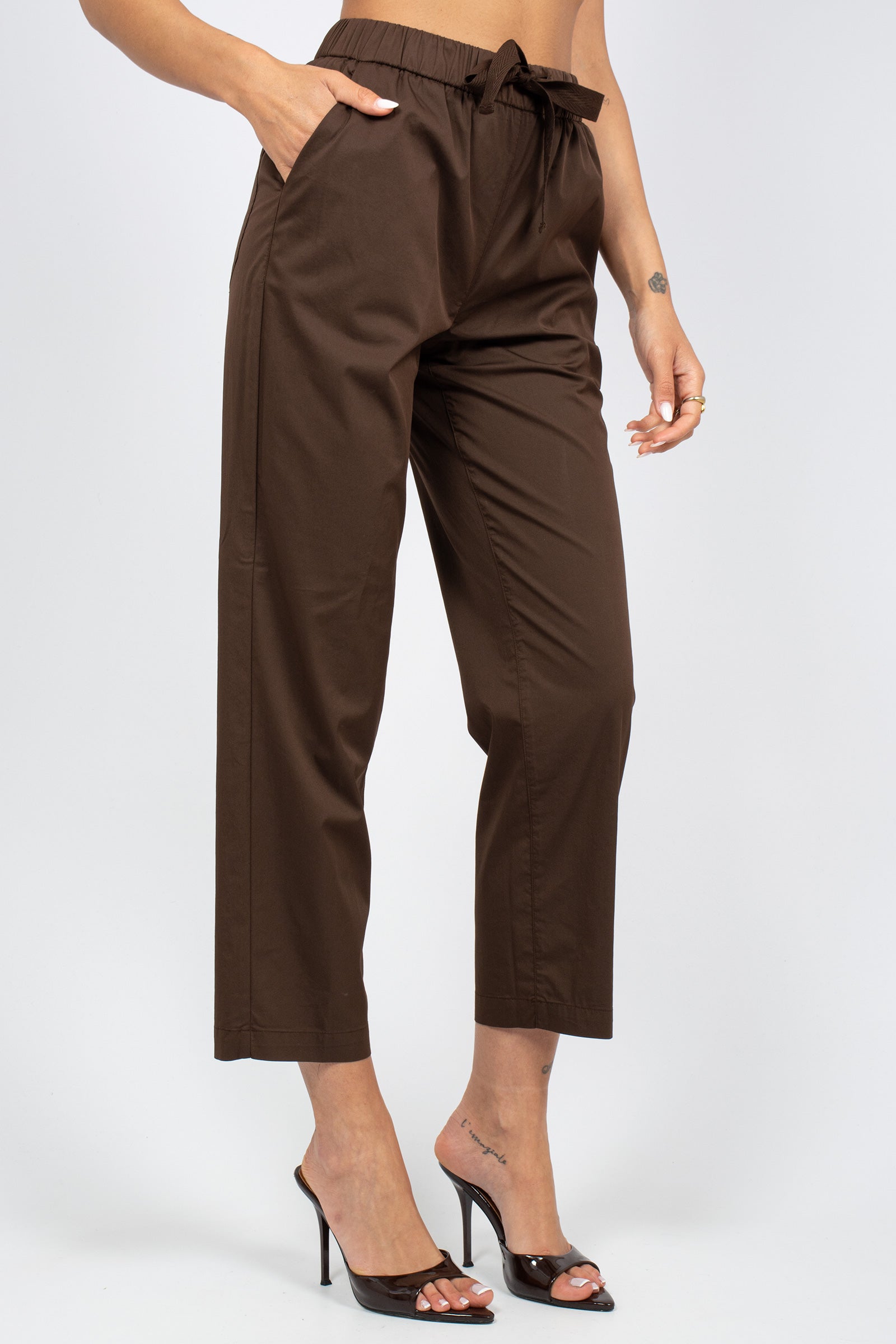 pantalone in misto cotone P26M700LJ CACAO VIA MASINI 80 