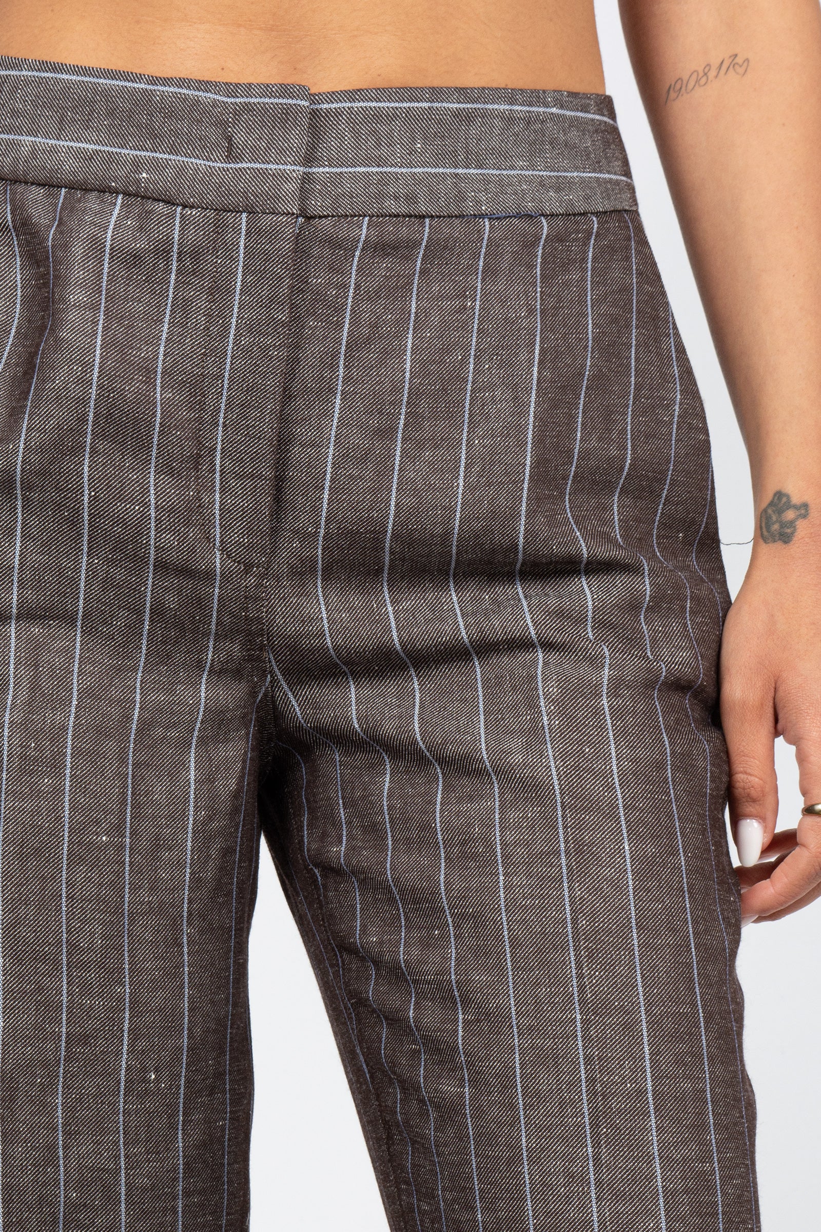 pantalone in lino e viscosa P26M976MF CACAODENIM VIA MASINI 80 