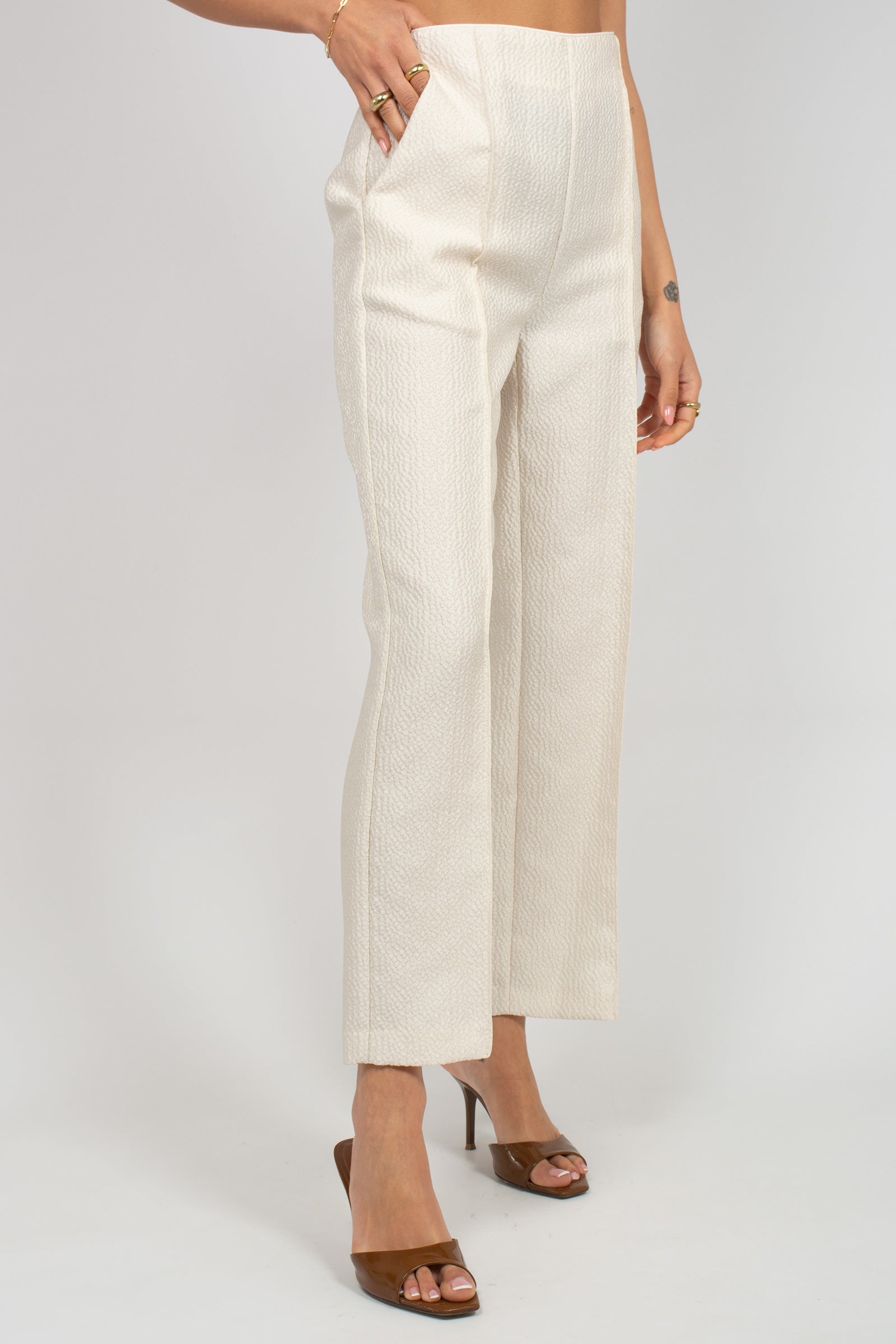 pantalone in broccato S26PL08 W117 WEILI ZHENG 