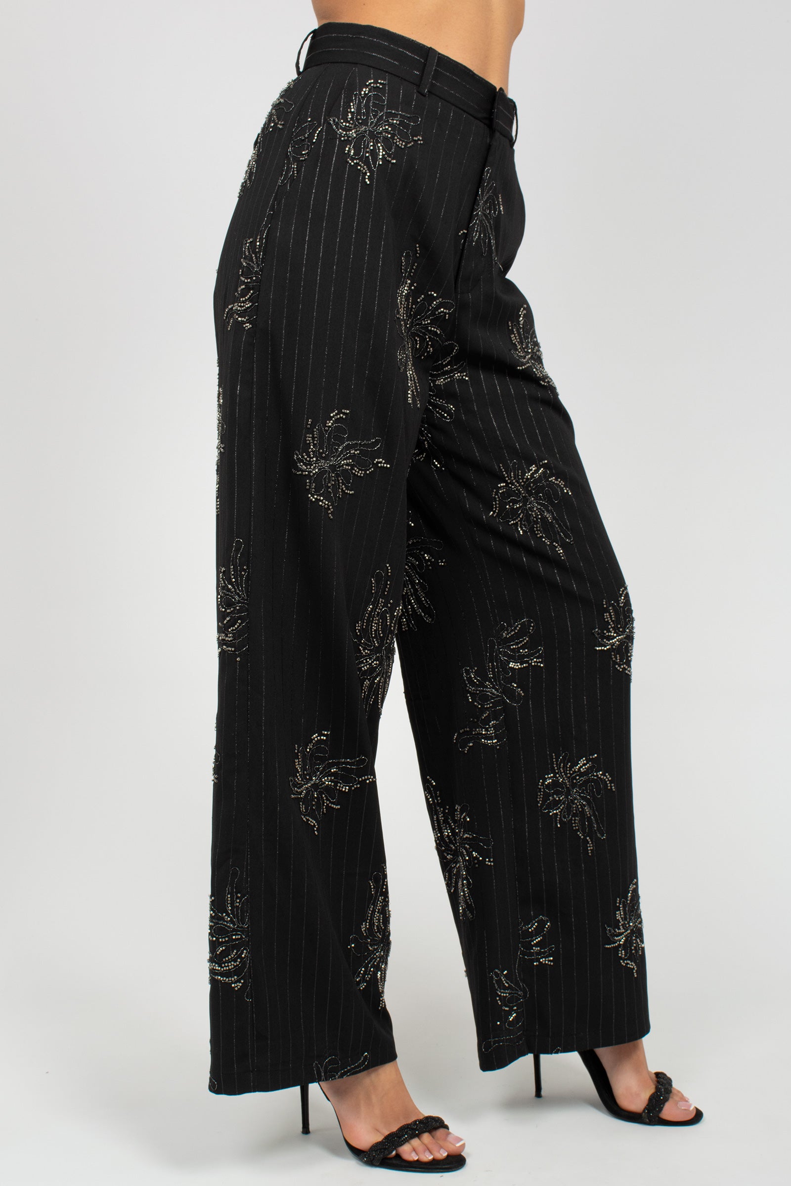 pantalone in gabardina ricamata S26PL19 PN12 WEILI ZHENG 