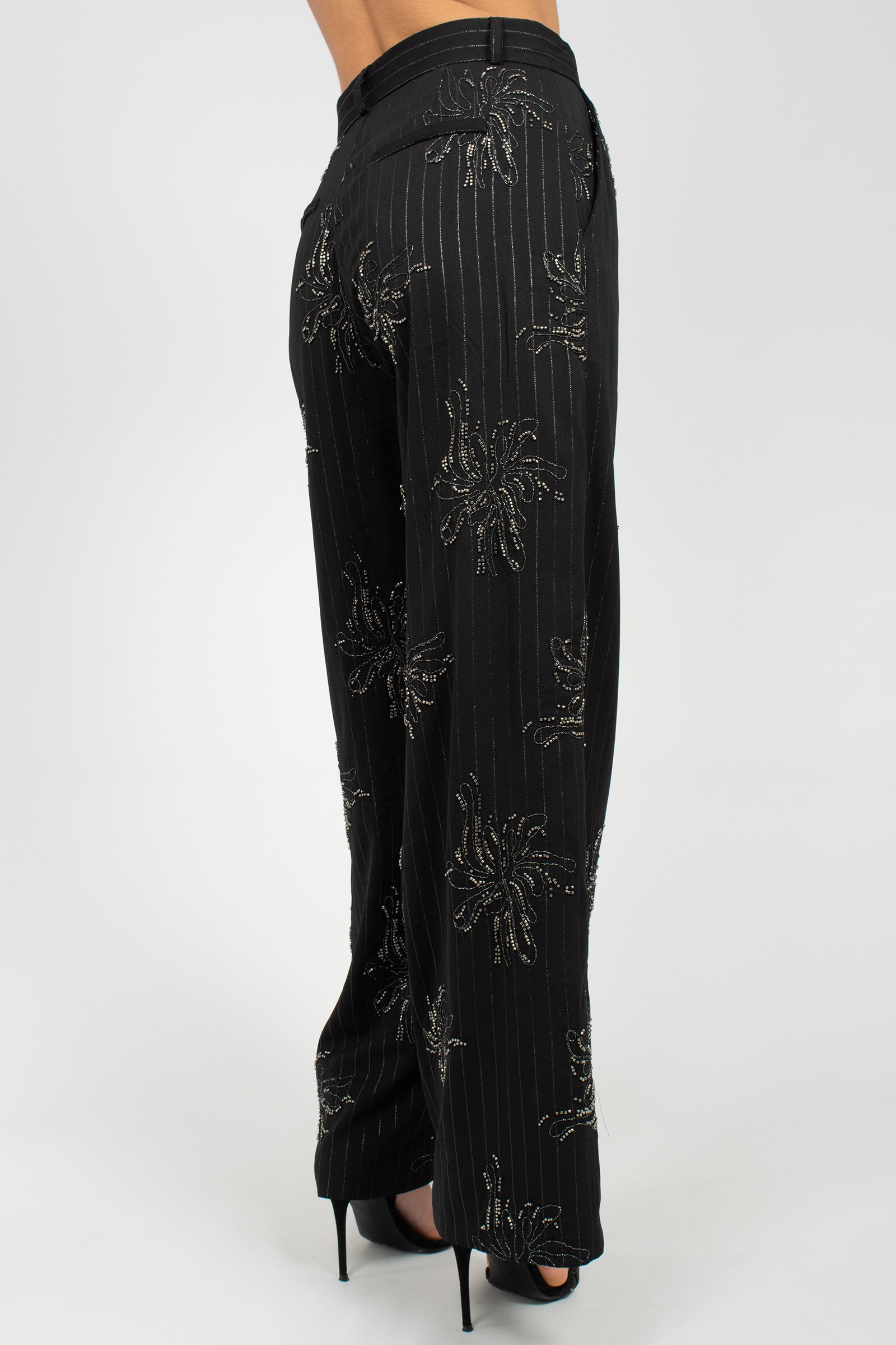 pantalone in gabardina ricamata S26PL19 PN12 WEILI ZHENG 
