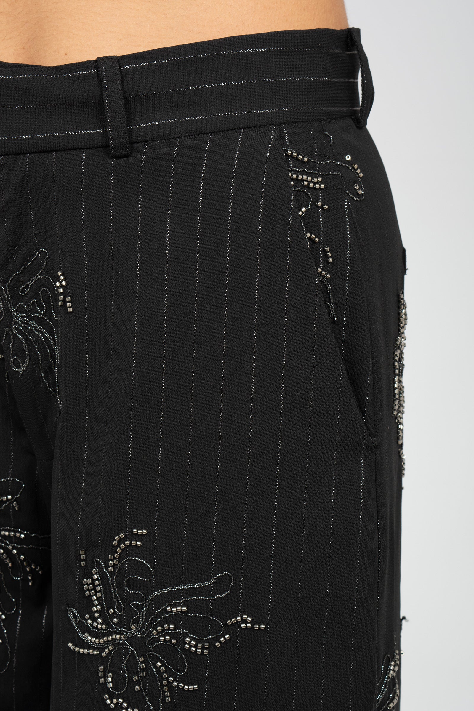 pantalone in gabardina ricamata S26PL19 PN12 WEILI ZHENG 