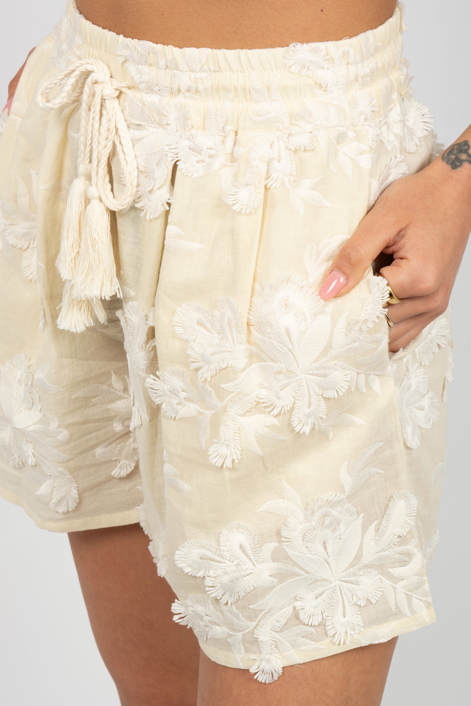 shorts in mussola ricamata S26PS08 W123 WEILI ZHENG 