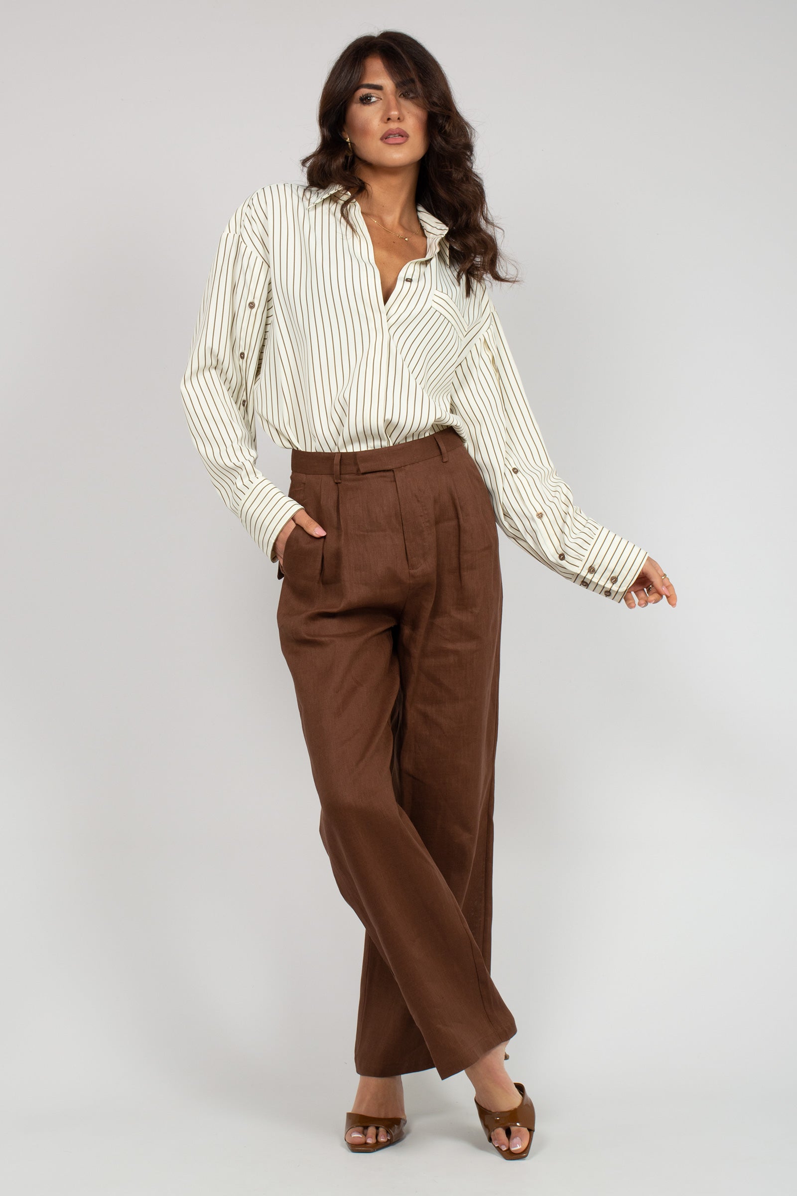 camicia in popeline a righe S26SL12 ST07 WEILI ZHENG 