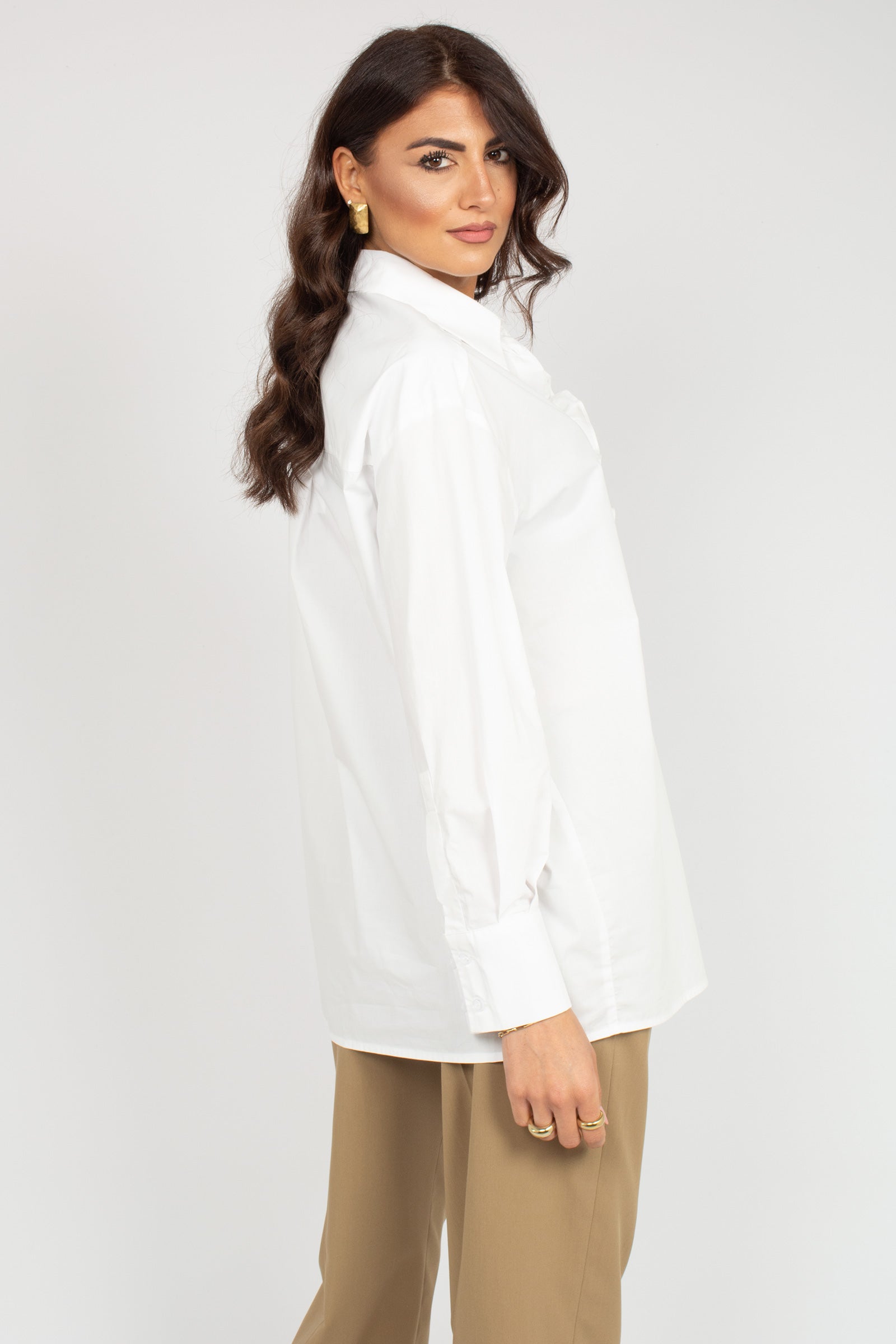 camicia in popeline di rouche S26SL16 W116 WEILI ZHENG 