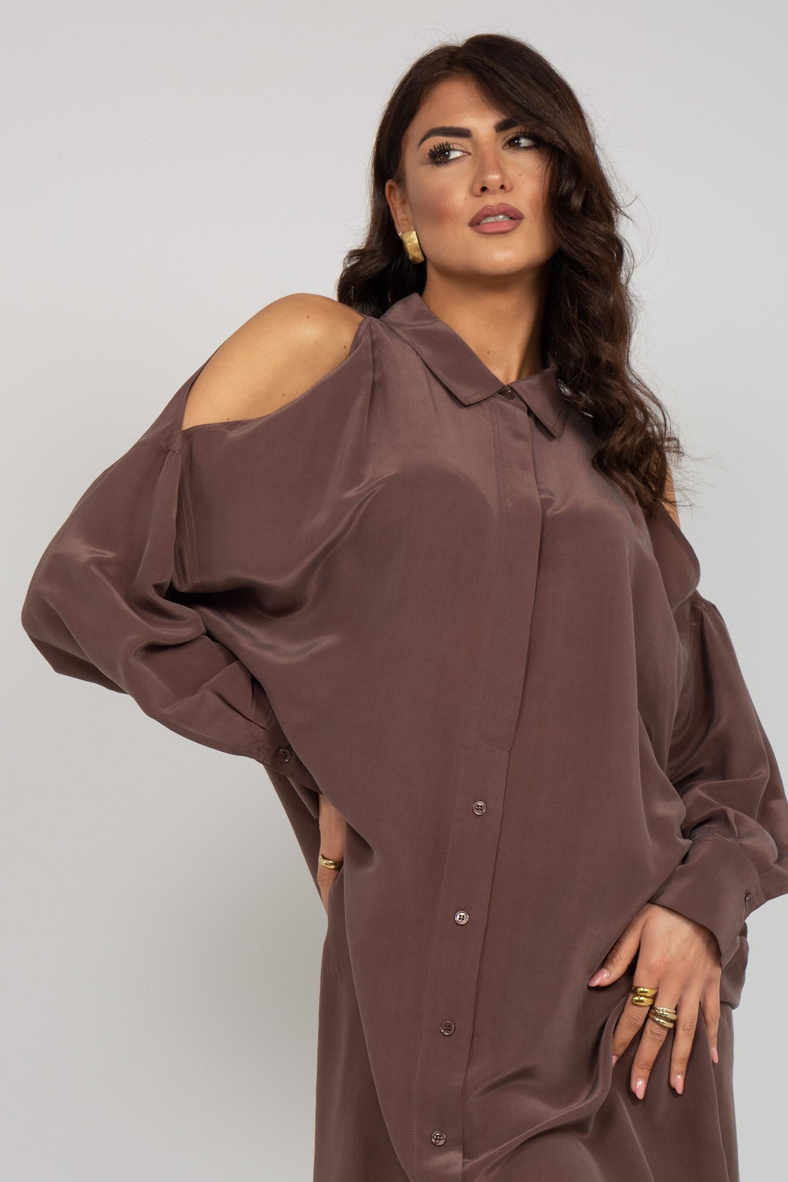 abito open shoulder in misto seta AB1548460239 240 SEVENTY 