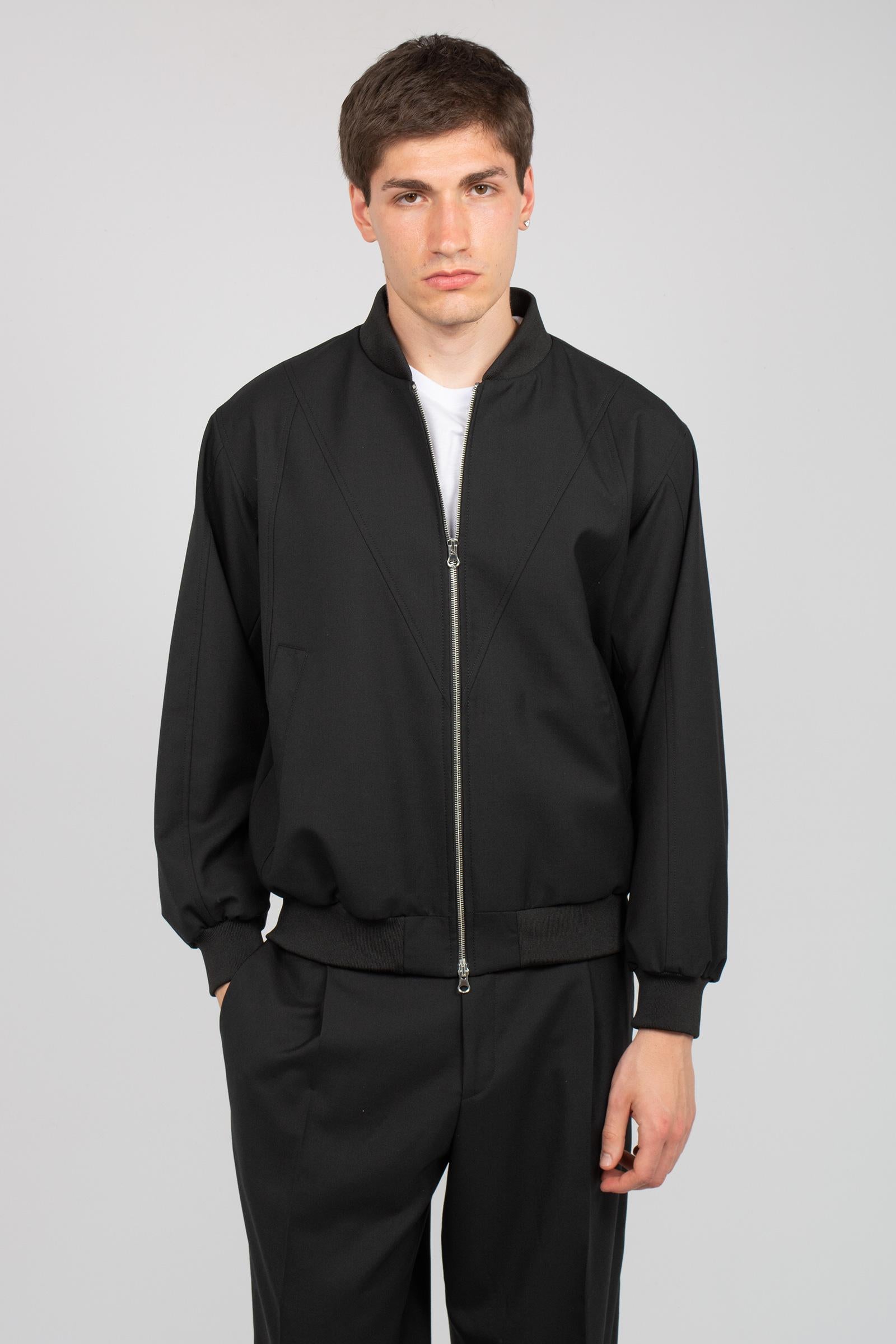bomber in misto lana con zip BOMBERSMPS26 NERO BE ABLE 